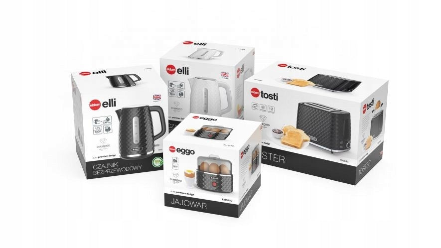 ELDOM KETTLE ELLI,1,7 L,POWER 2200 W,BLACK,STR Dominant color black