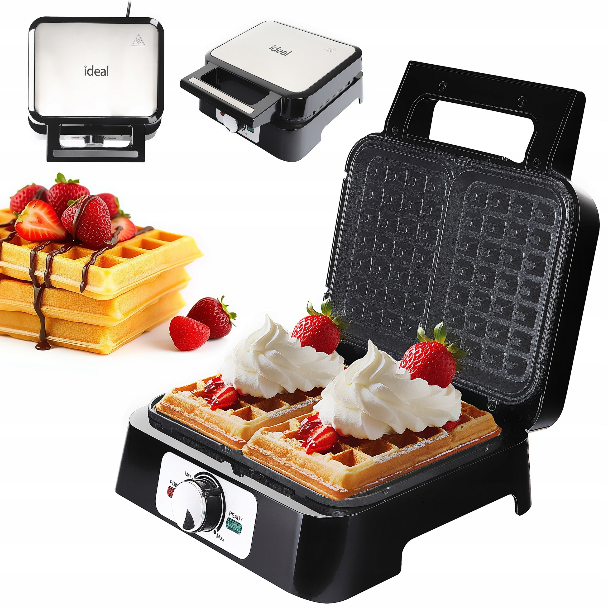 ELDOM WAFFLE MAKER 2LARGE CRISPY WAFFLES NON-STICK COATING STRONG 2000W