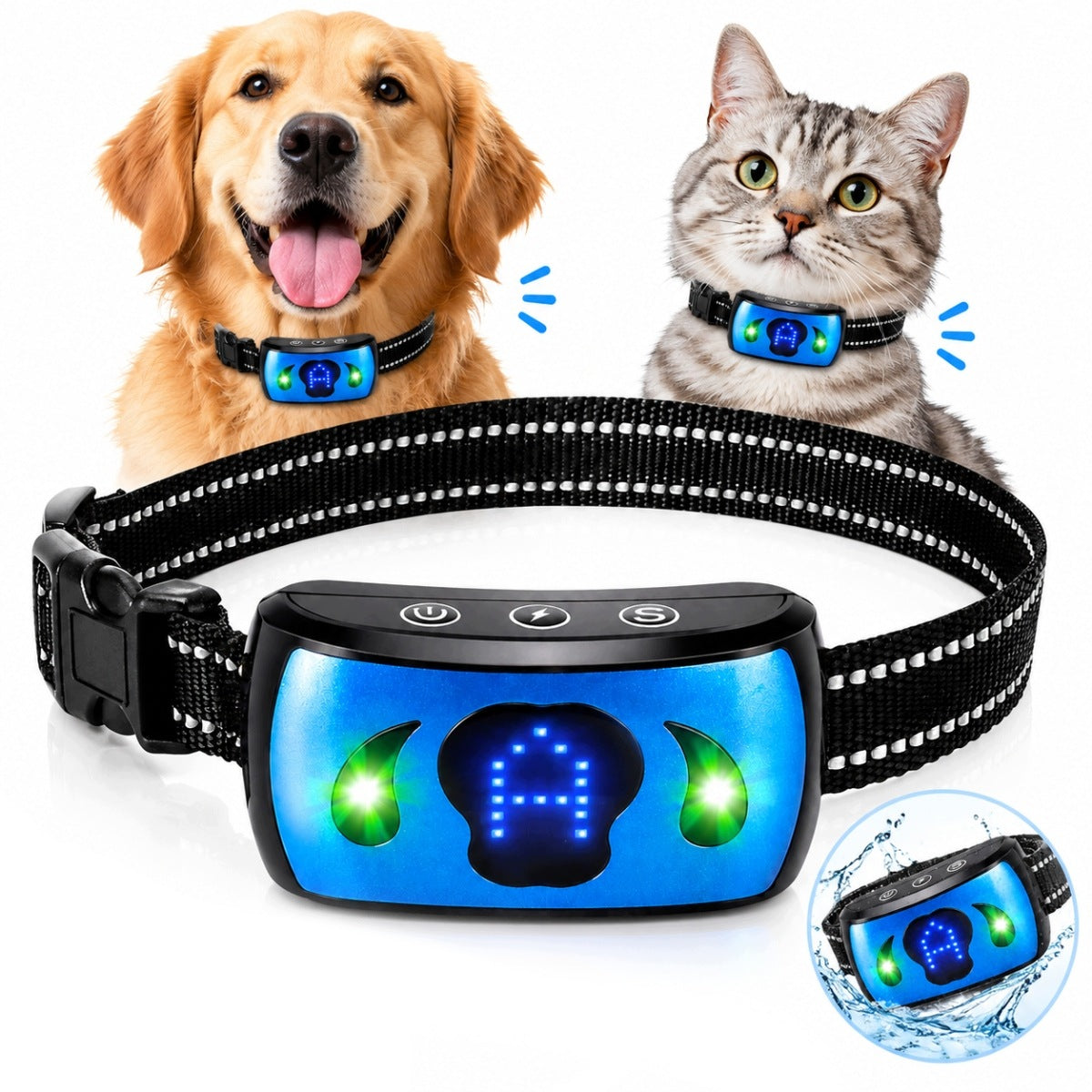 ELECTRIC ANTI-BARK DOG COLLAR 3 MODES IP67 WATERPROOF