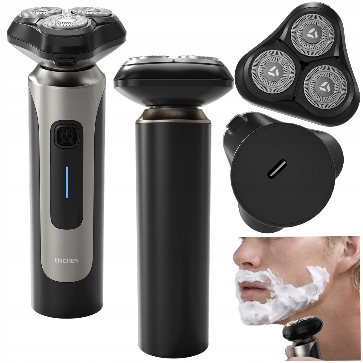 ELECTRIC BEARD SHAVING MACHINE ENCHEN BLACKSTONE 8 Batteries included no