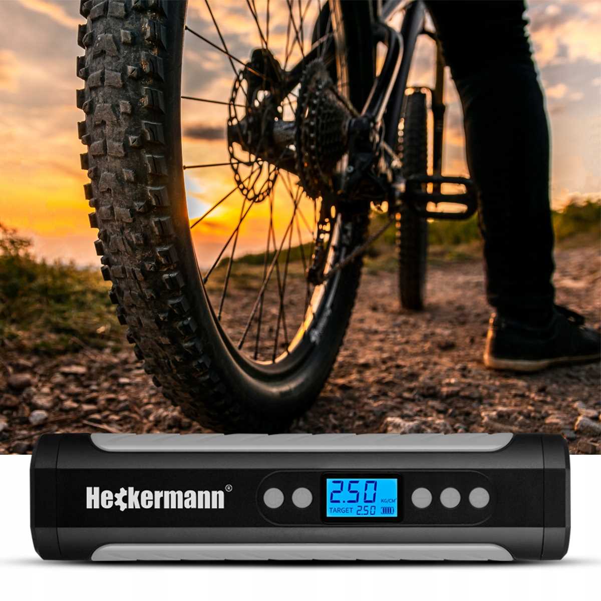 ELECTRIC BICYCLE PUMP WIRELESS COMPRESSOR FOR BIKE 2000 mAh Brand Heckermann