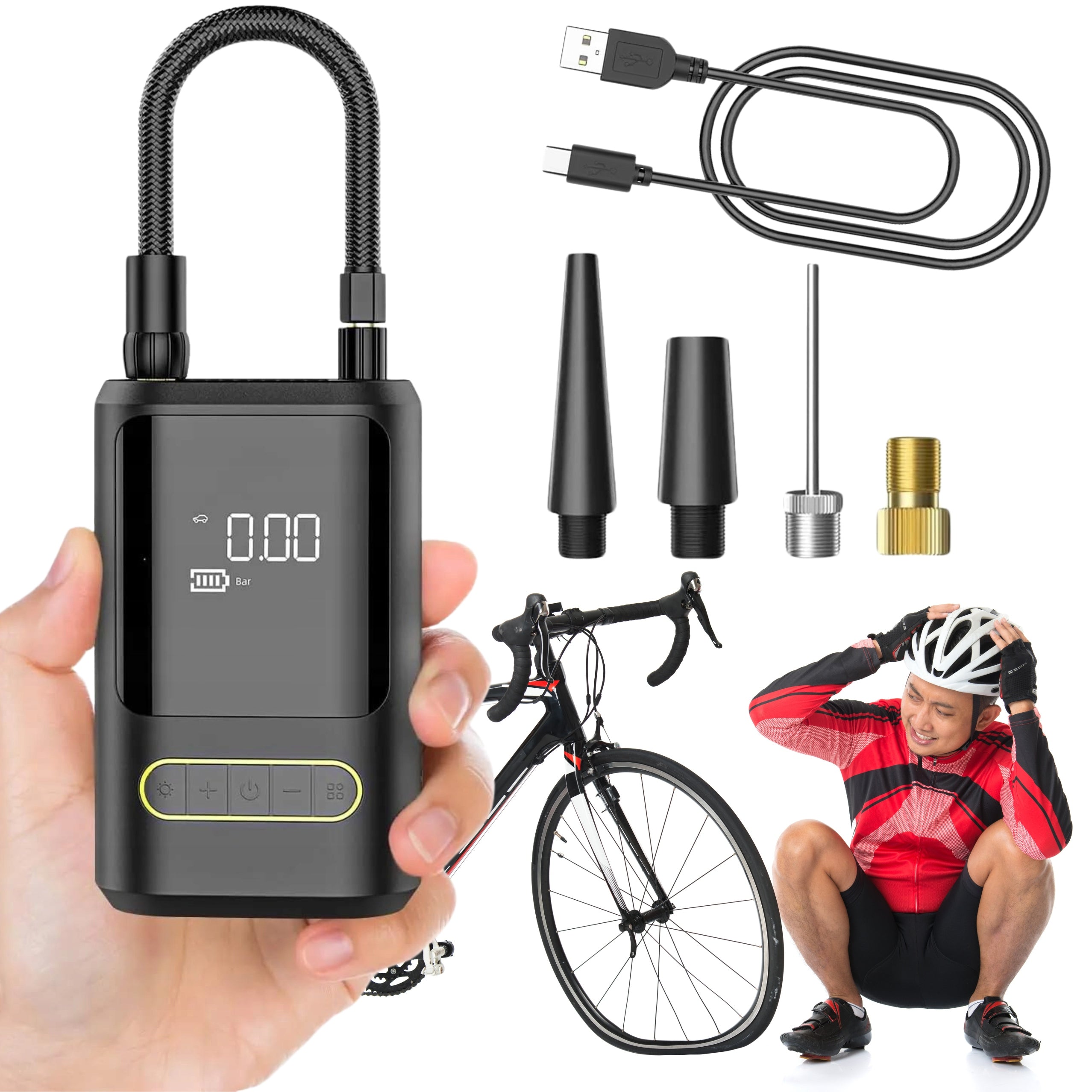 ELECTRIC BICYCLE Pump Aku 4000mAh + POWERBANK Packaging status original