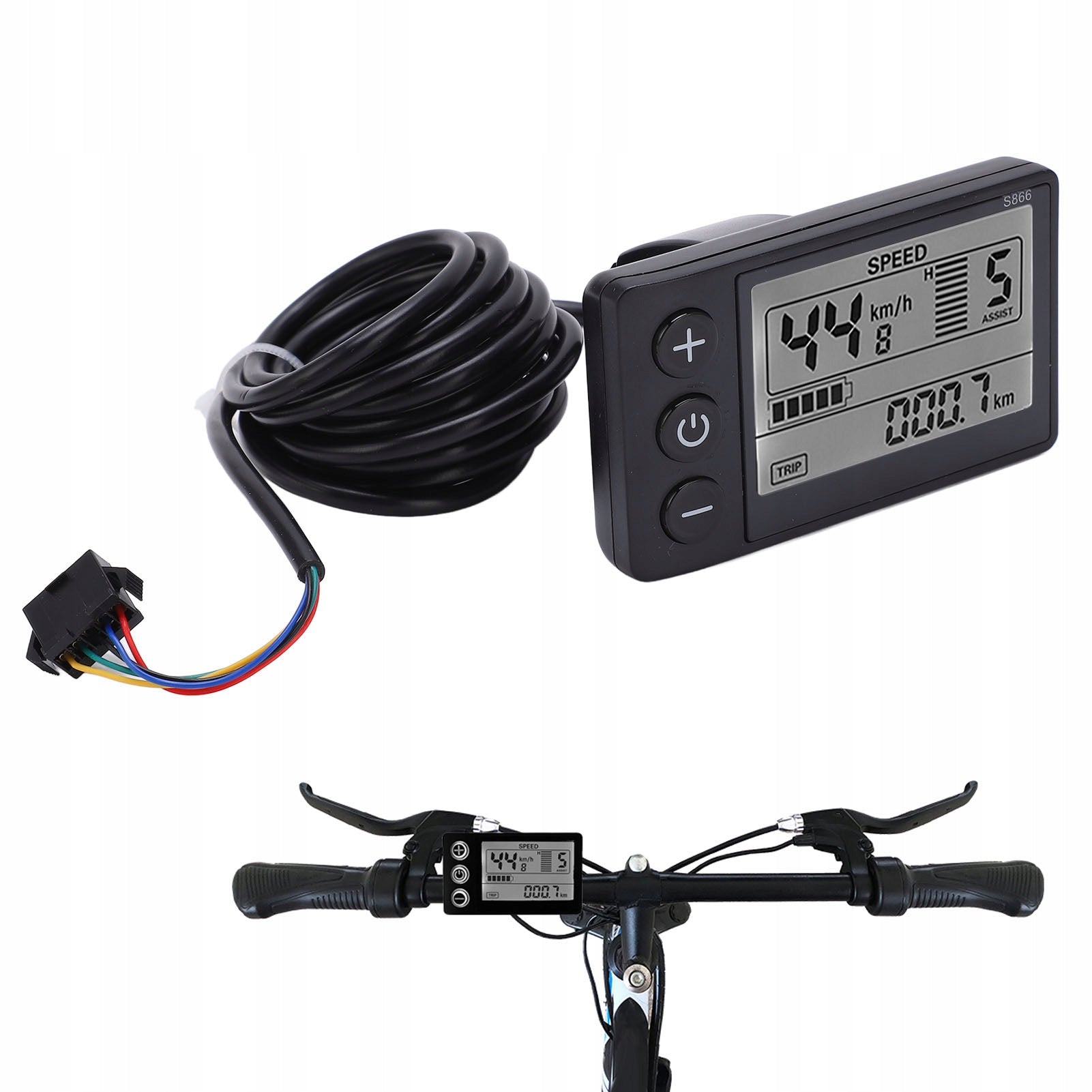 ELECTRIC BIKE CONTROL PANEL LCD DISPLAY S866 IP65 24V 36V 48V