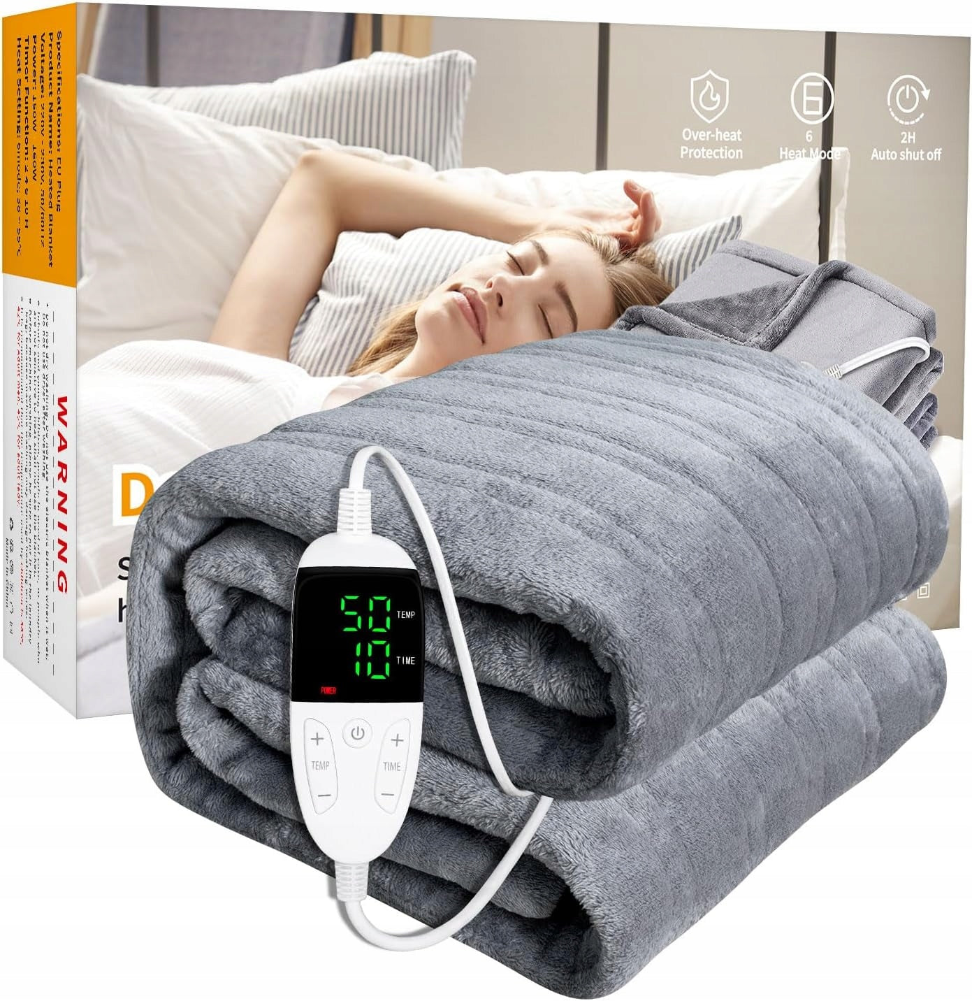 ELECTRIC BLANKET 180 x 150 CM HEATING WITH HEATING 6 HEAT LEVELS HIT