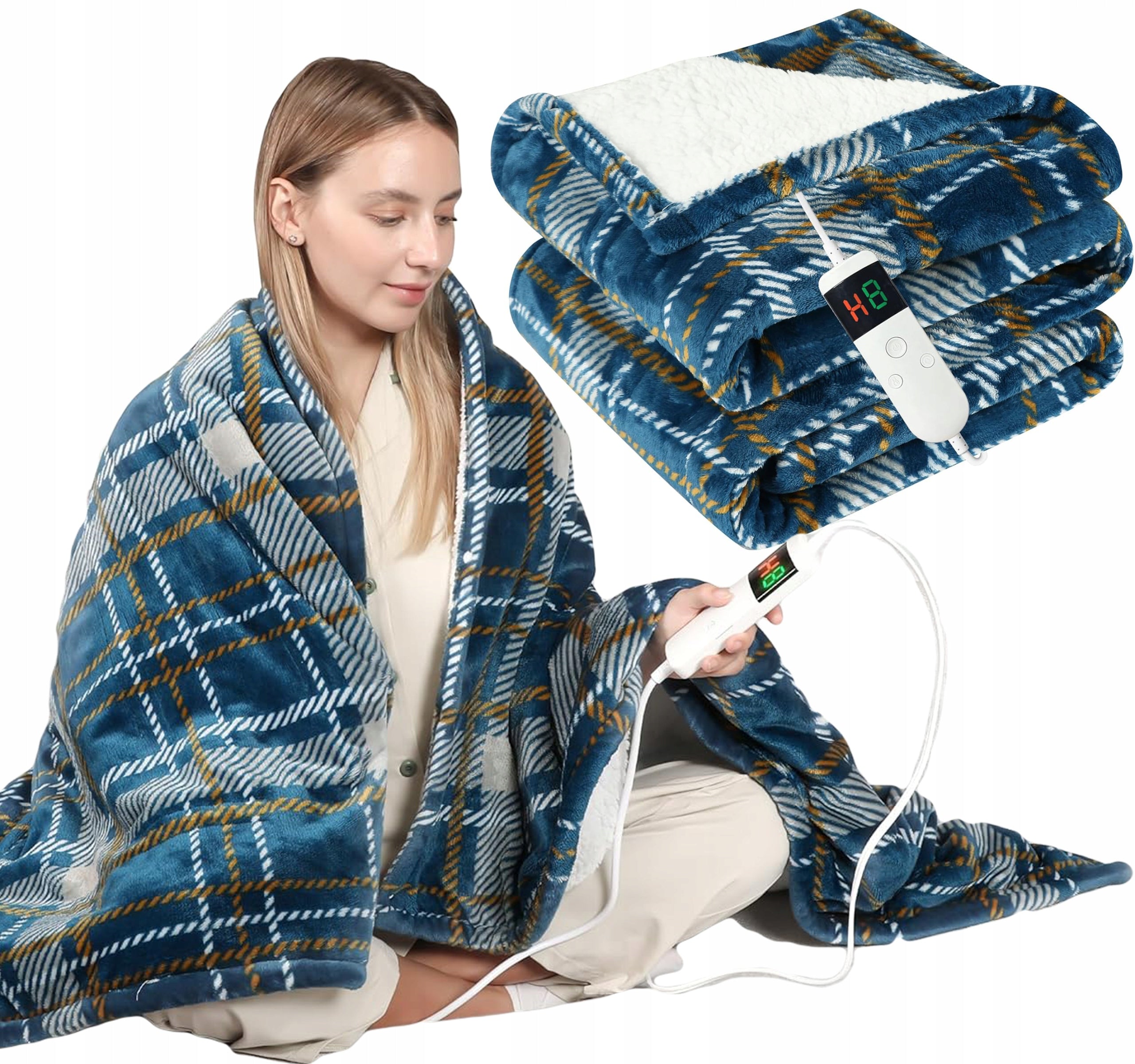 ELECTRIC BLANKET HEATED HEATING MAT 10 LEVELS TIMER 180x130 + PILOT
