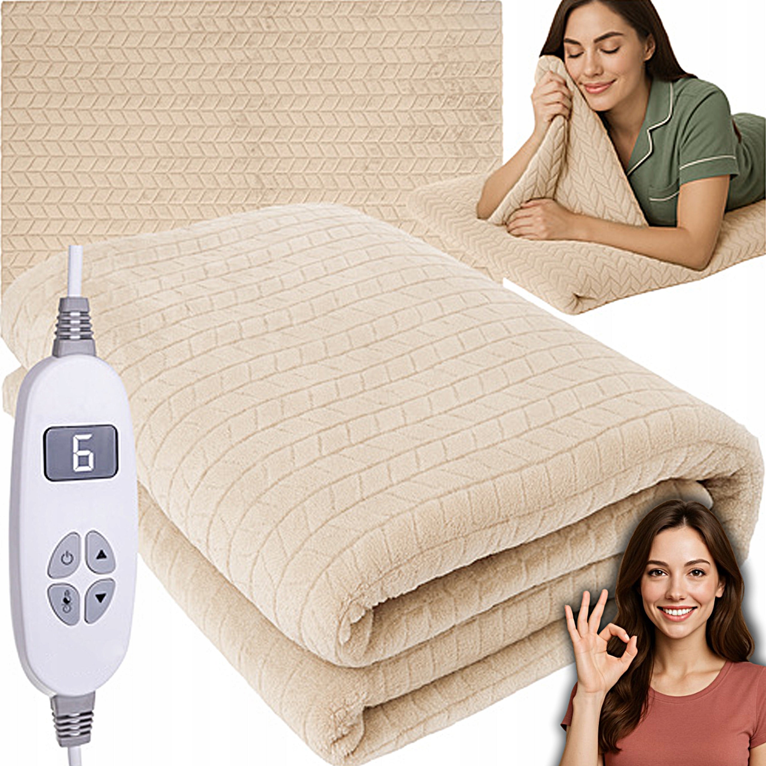 ELECTRIC BLANKET HEATING MAT SOFT THICK HEATED DOUBLE 180x130