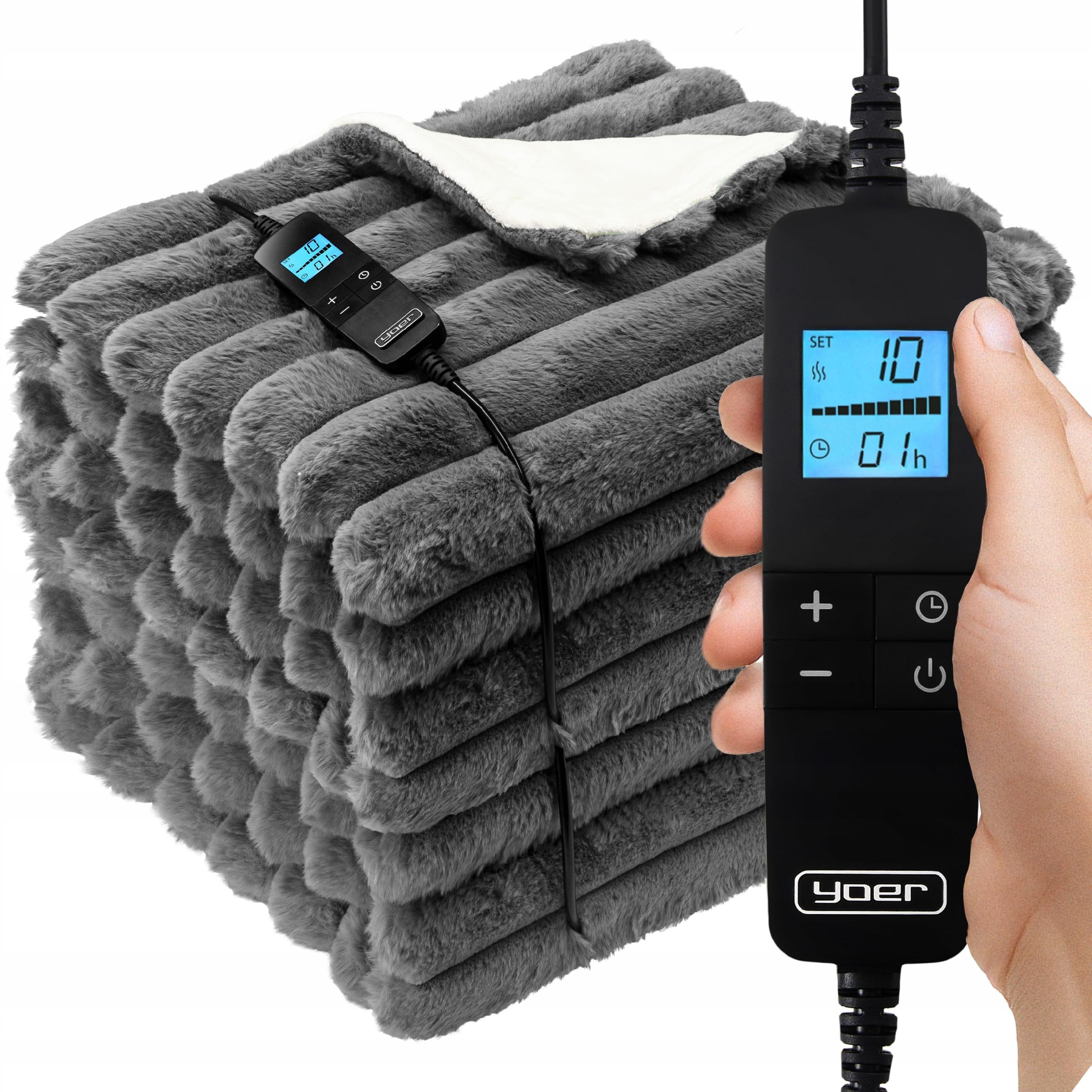 ELECTRIC BLANKET LARGE 180X160 HEATING MAT REMOTE CONTROL LCD THICK 160W + TIMER