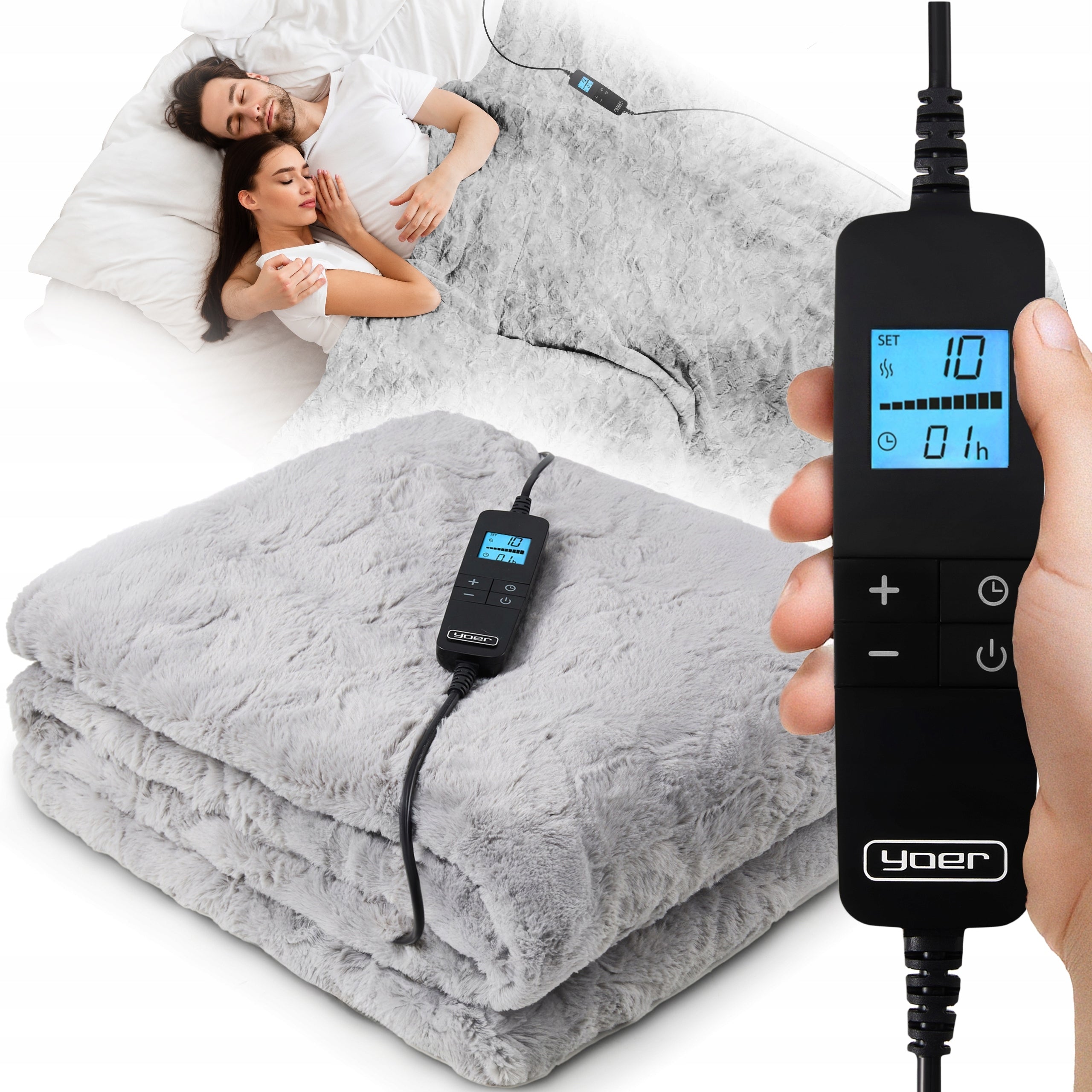ELECTRIC BLANKET LARGE 180X160 HEATING MAT REMOTE CONTROL LCD THICK 160W +TIMER