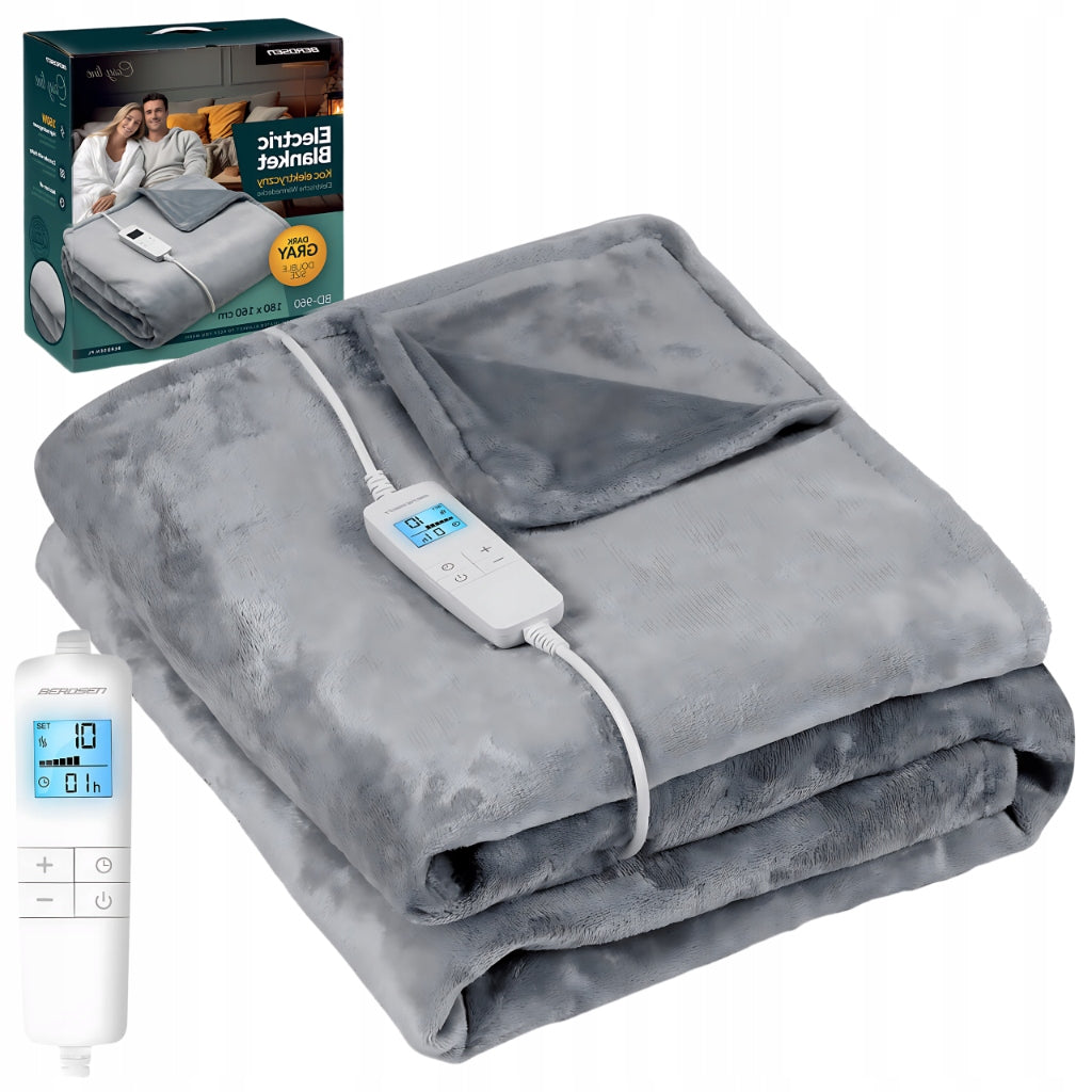 ELECTRIC BLANKET LARGE 180x160 CM SOFT TEMPERATURE CONTROL TIMER PILOT