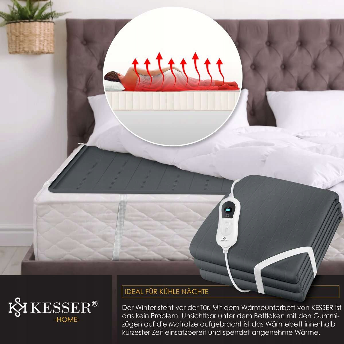 ELECTRIC BLANKET THERMAL HEATING ADJUSTMENT KESSER 150 X 80 CM Packaging status original