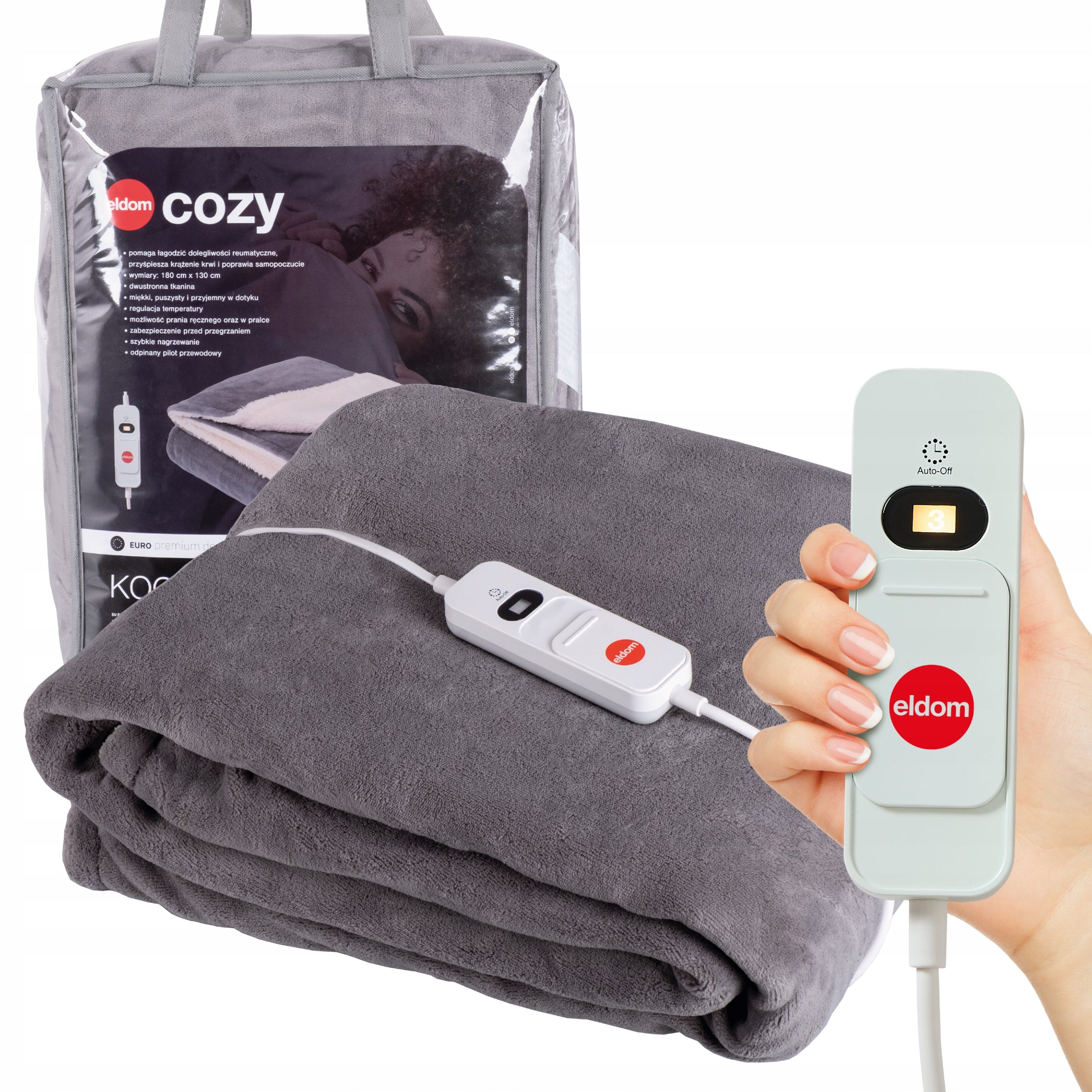 ELECTRIC BLANKET THICK HEATED HEATING MAT PILOT LARGE 130x180 GREY