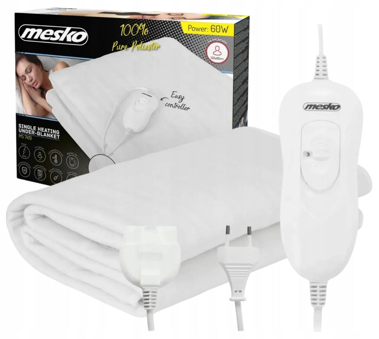 ELECTRIC BLANKET super soft HEATING 150x80cm WARM HEATING MAT