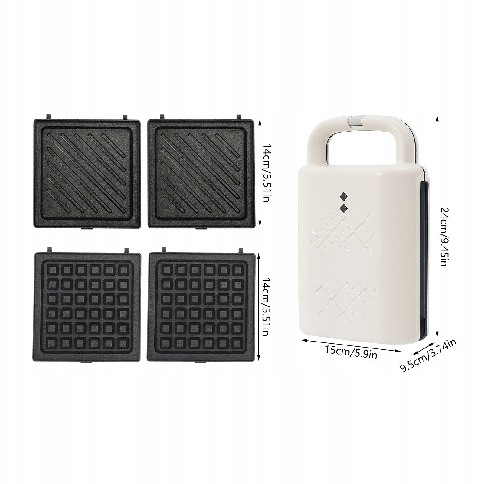 ELECTRIC BREAKFAST SANDWICH TOASTER 650W Packaging status original