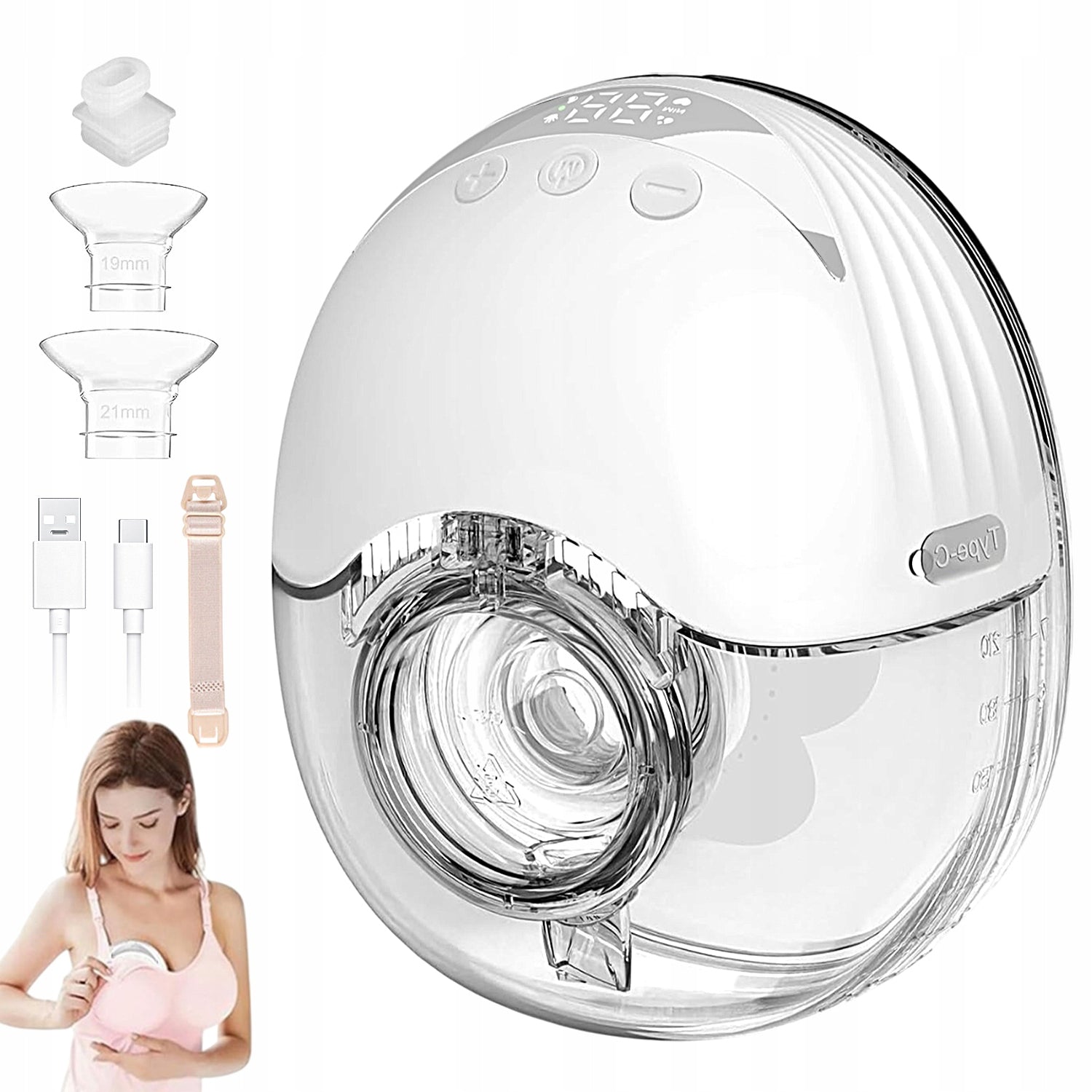 ELECTRIC BREAST PUMP 4 MODES 12 GEARS WIRELESS AUTOMATIC USB
