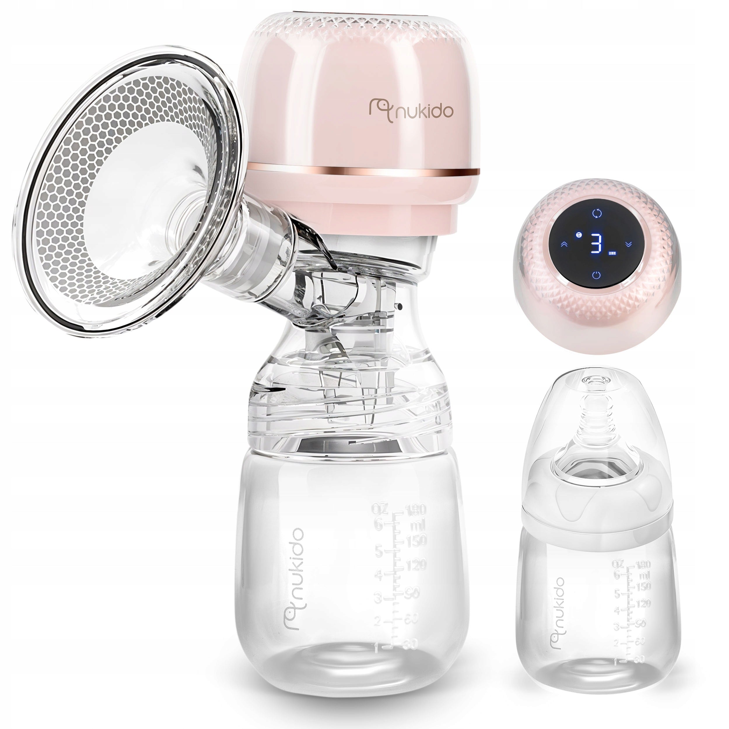 ELECTRIC BREAST PUMP NUKIDO THREE-PHASE 180ML WIRELESS PORTABLE SET