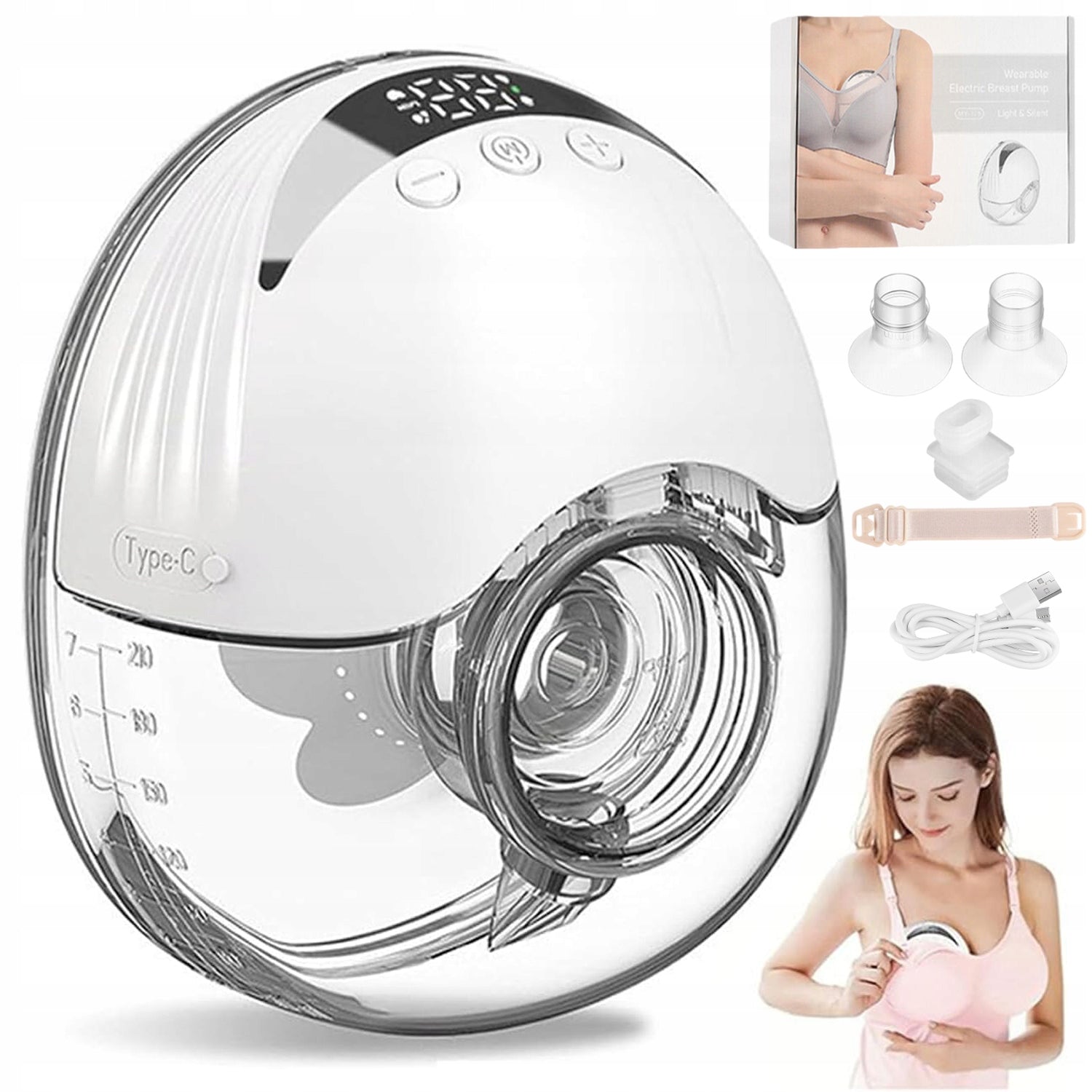 ELECTRIC BREAST PUMP ONE-SIDED WIRELESS BREAST PUMP 4 MODES 12 GEARS