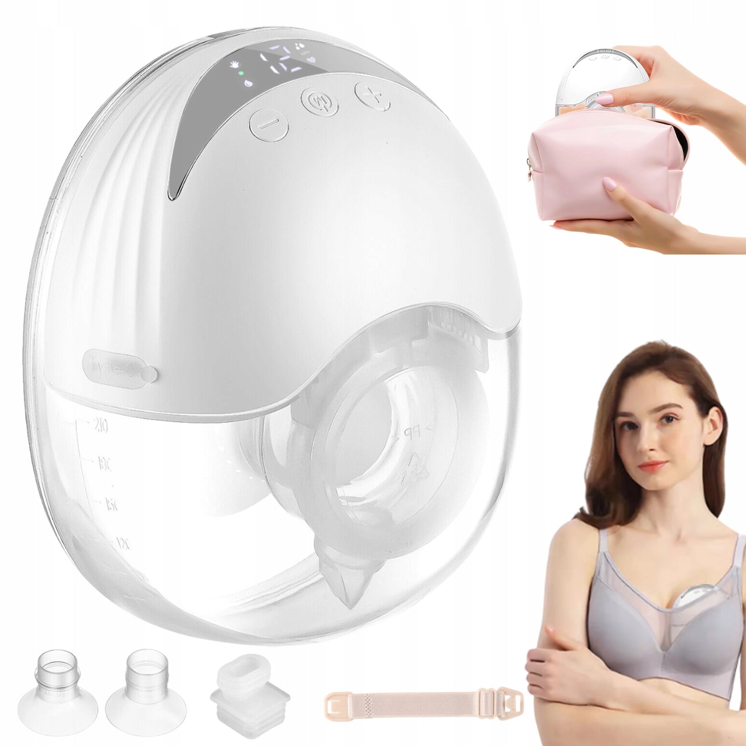 ELECTRIC BREAST PUMP PORTABLE 1200MAH 4 MODES 12 LEVELS SILICONE