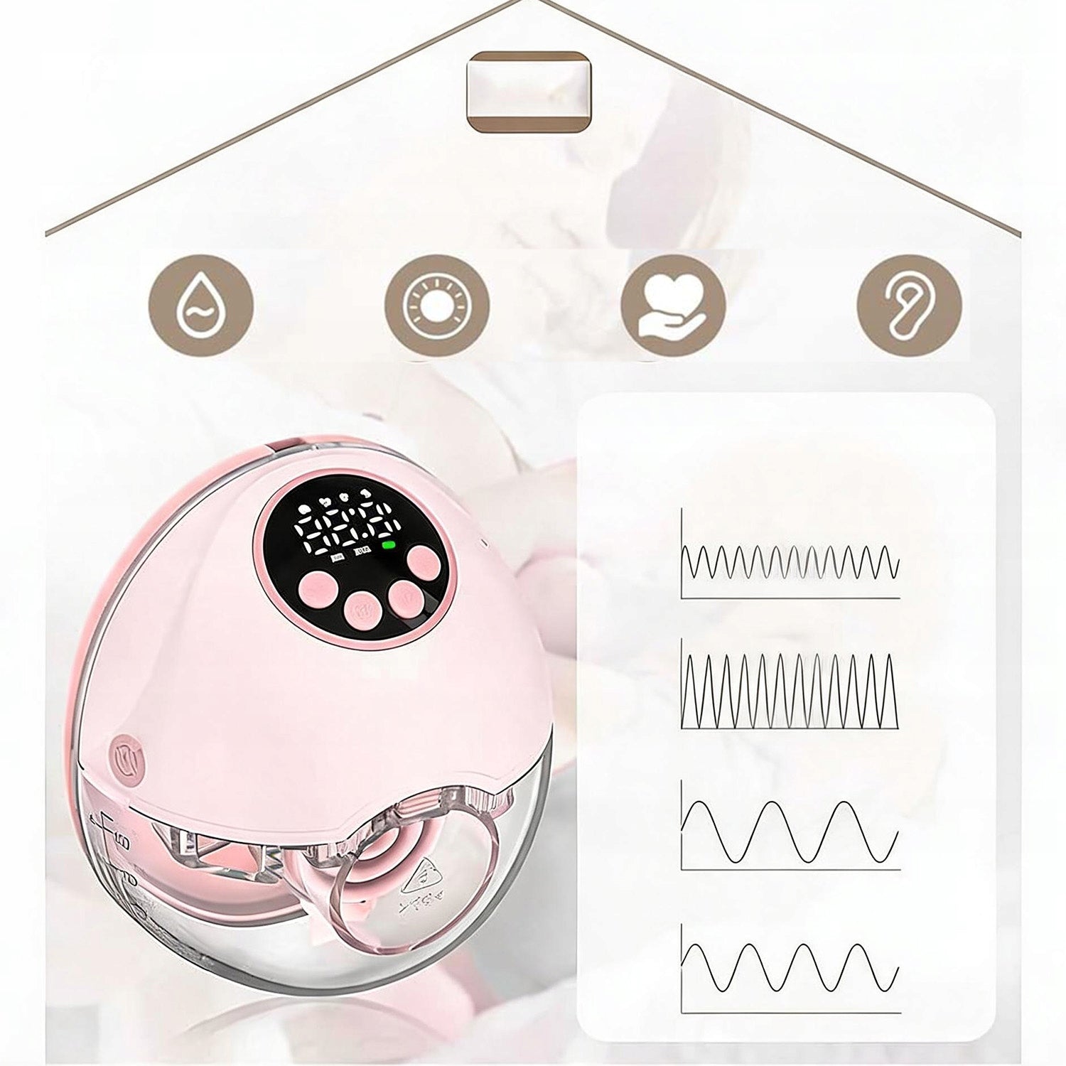 ELECTRIC BREAST PUMP PORTABLE WIRELESS 12 LEVELS OF SUCTION POWER 4 MODES Packaging status original