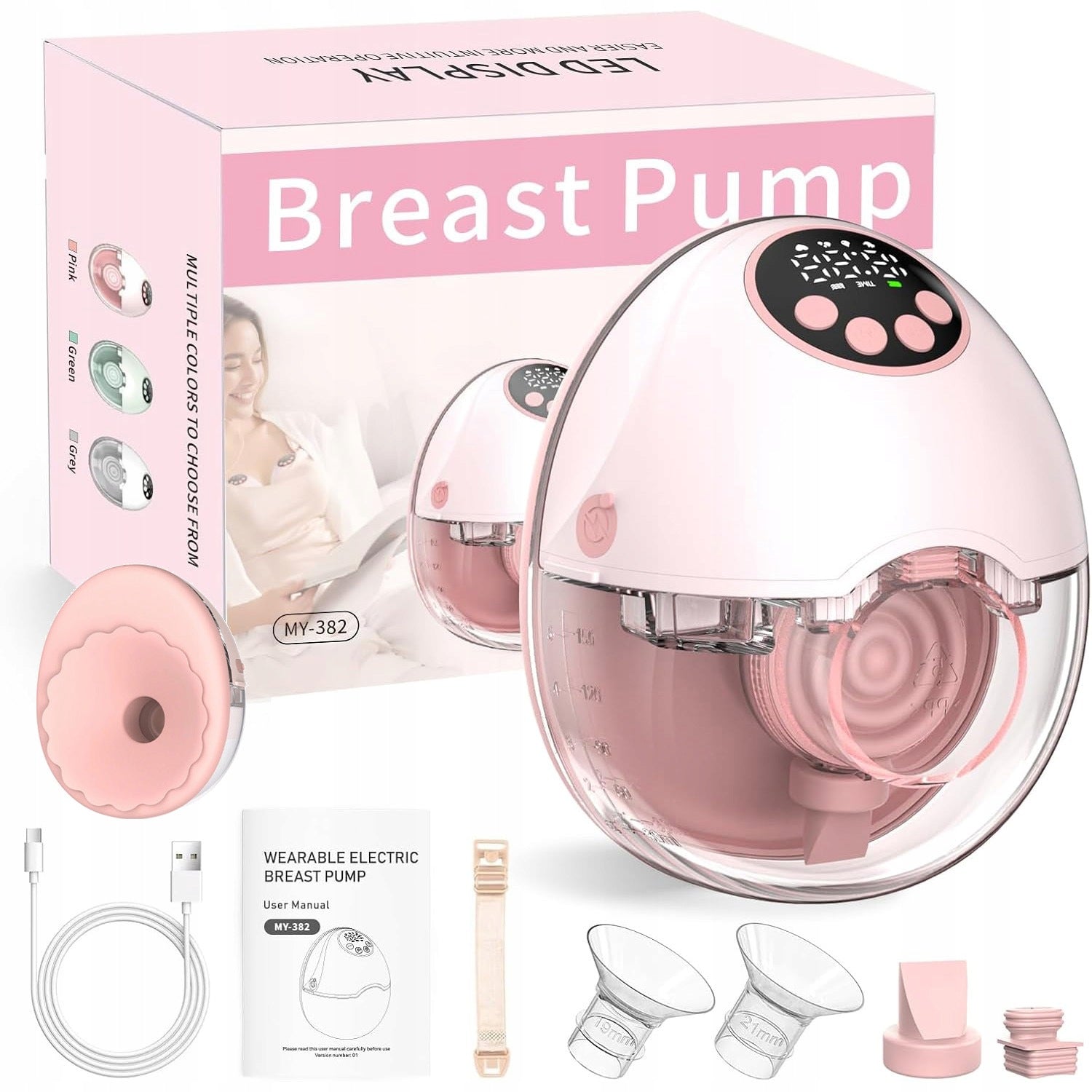 ELECTRIC BREAST PUMP PORTABLE WIRELESS 12 LEVELS OF SUCTION POWER 4 MODES