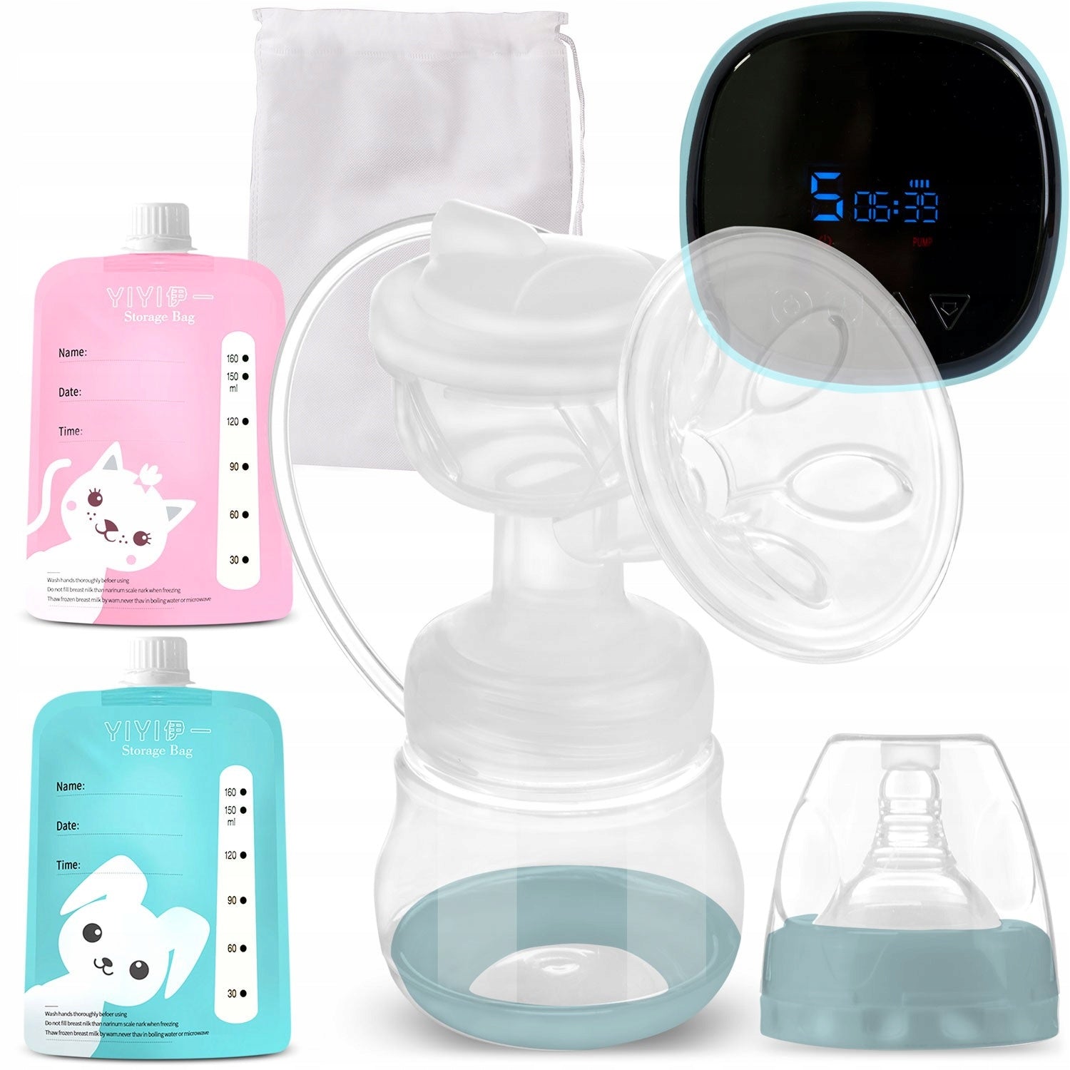 ELECTRIC BREAST PUMP TWO-PHASE FOOD EXTRACTOR FOR NURSING MOTHER Manufacturer code DLA KARMIĄCEJ MAMY BEZPIECZNY 65
