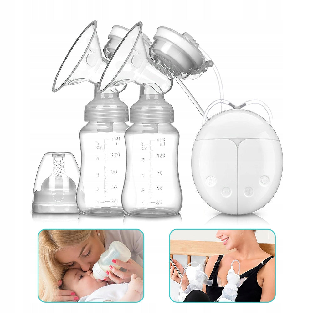 ELECTRIC BREAST PUMP TWO-PHASE WIRELESS BATTERY 150 ML X 2 Packaging status original