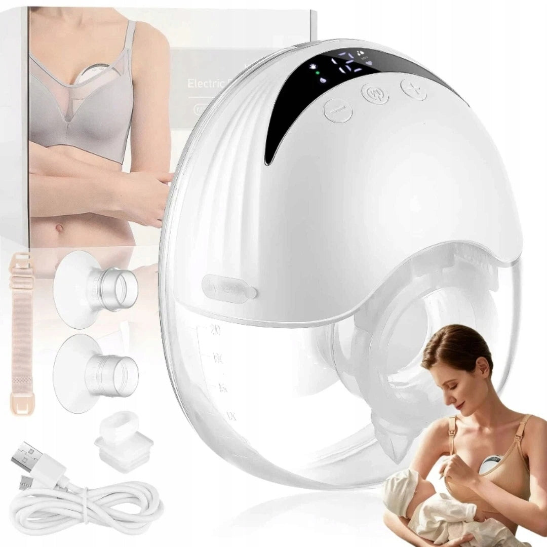 ELECTRIC BREAST PUMP WIRELESS 12 LEVELS 4 MODES 3 NOZZLE SIZES Medical device no