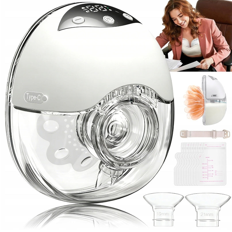 ELECTRIC BREAST PUMP WIRELESS SHELL HANDS-FREE PORTABLE 4 MODES