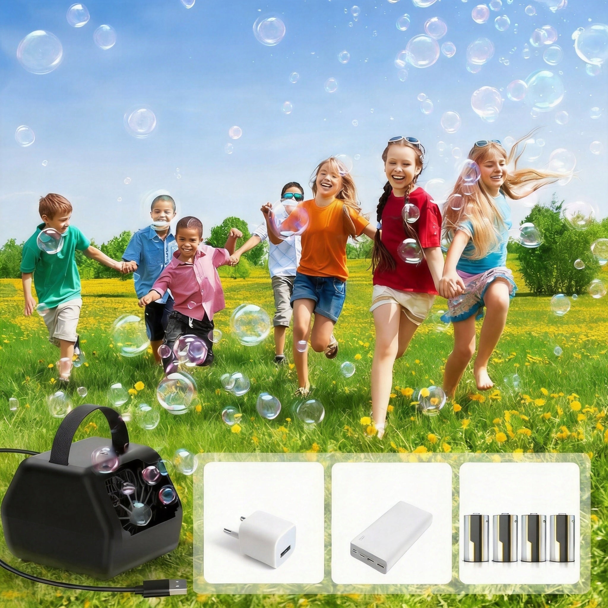 ELECTRIC BUBBLE MACHINE LARGE CAPACITY 400ML FOR BIRTHDAY AND PICNIC Brand no brand