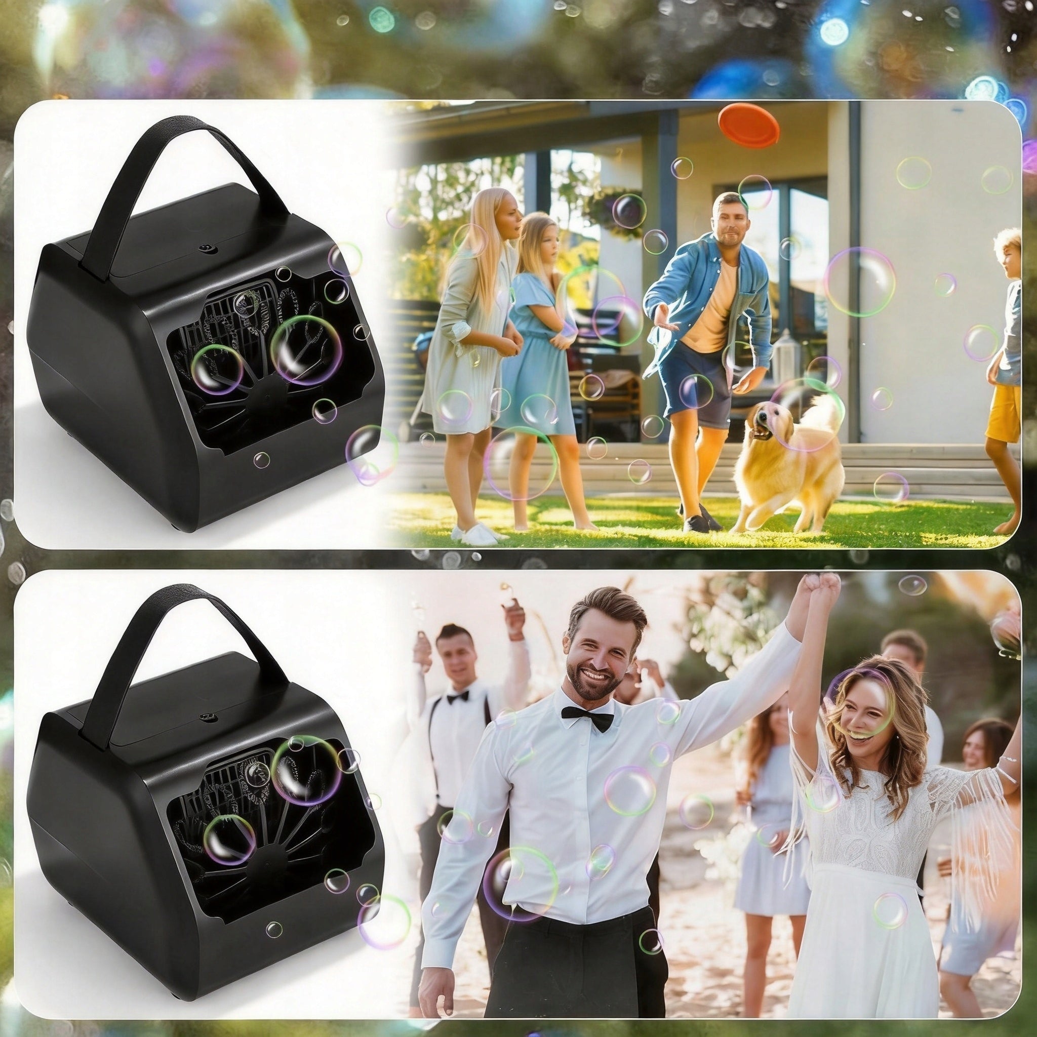 ELECTRIC BUBBLE MACHINE LARGE CAPACITY 400ML FOR BIRTHDAY AND PICNIC Product weight with unit packaging 0.56 kg