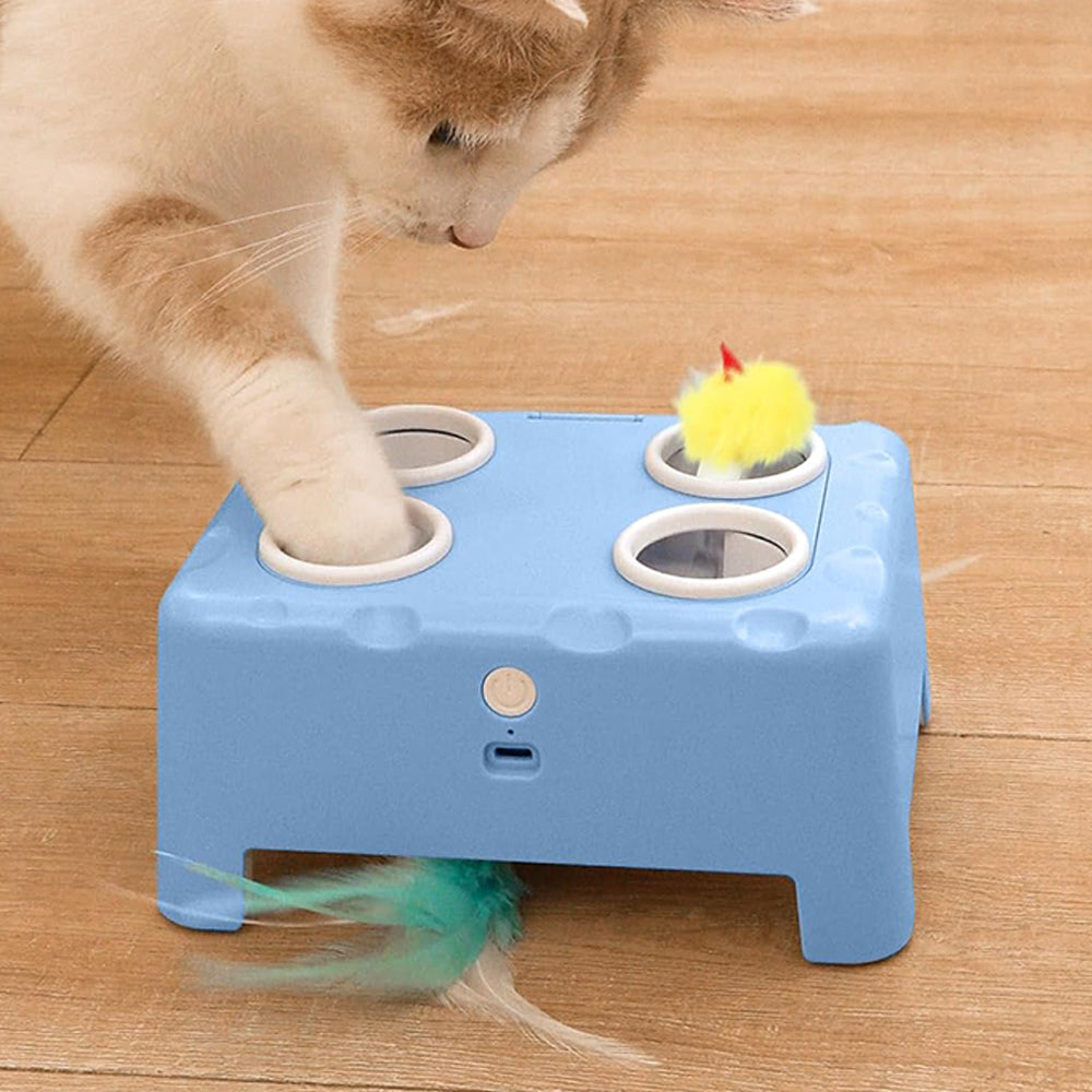 ELECTRIC CAT TOY WITH MOUSE AND FEATHER AUTOMATIC, INTERACTIVE Brand Bedee