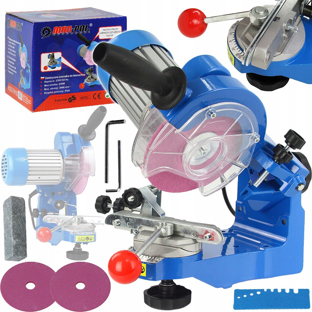 ELECTRIC CHAIN SHARPENER FOR CHAINSAWS 230V + DISCS