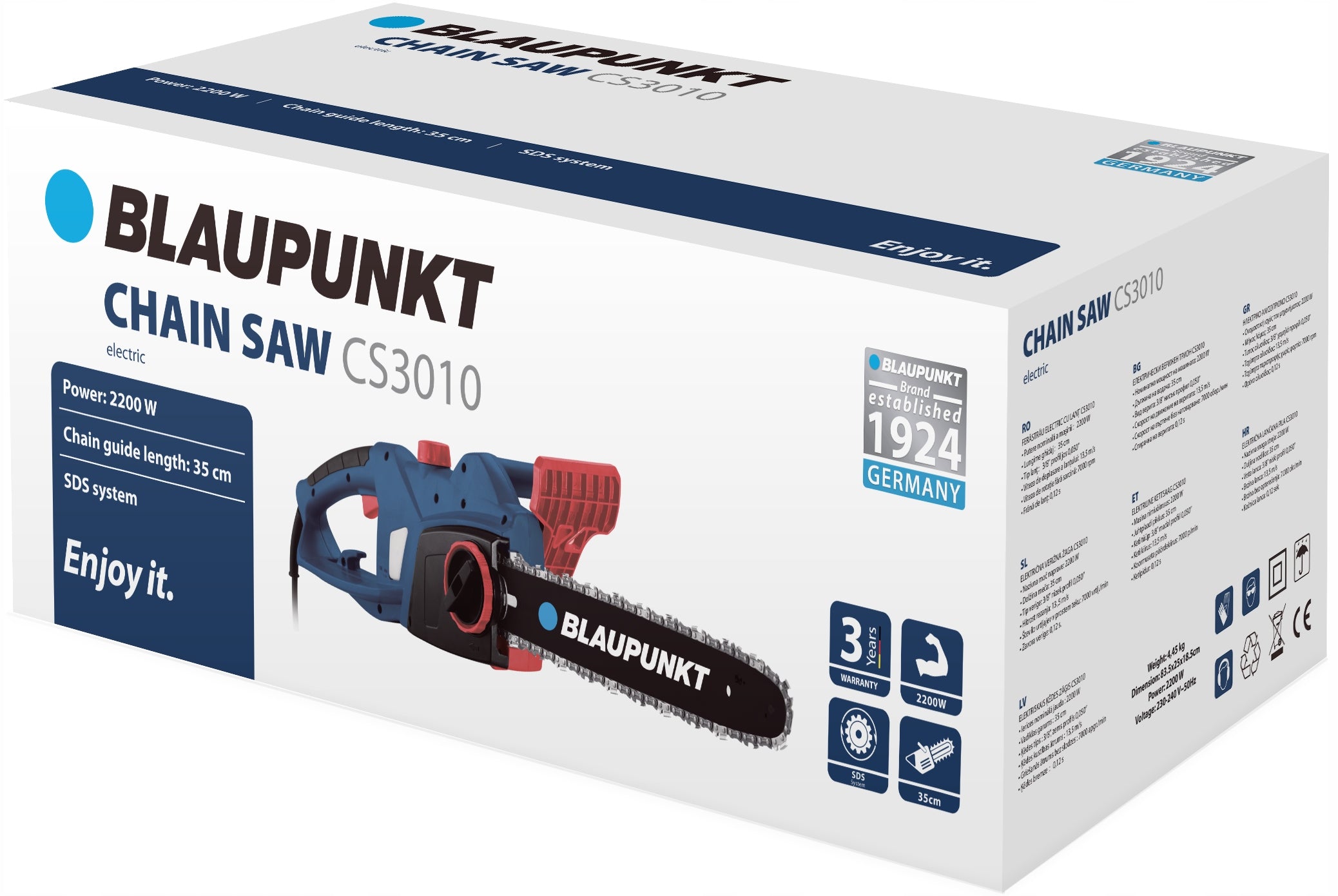 ELECTRIC CHAINSAW 2200W GUIDE 35 cm SDS BLAUPUNKT CS3010 Manufacturer code CS3010