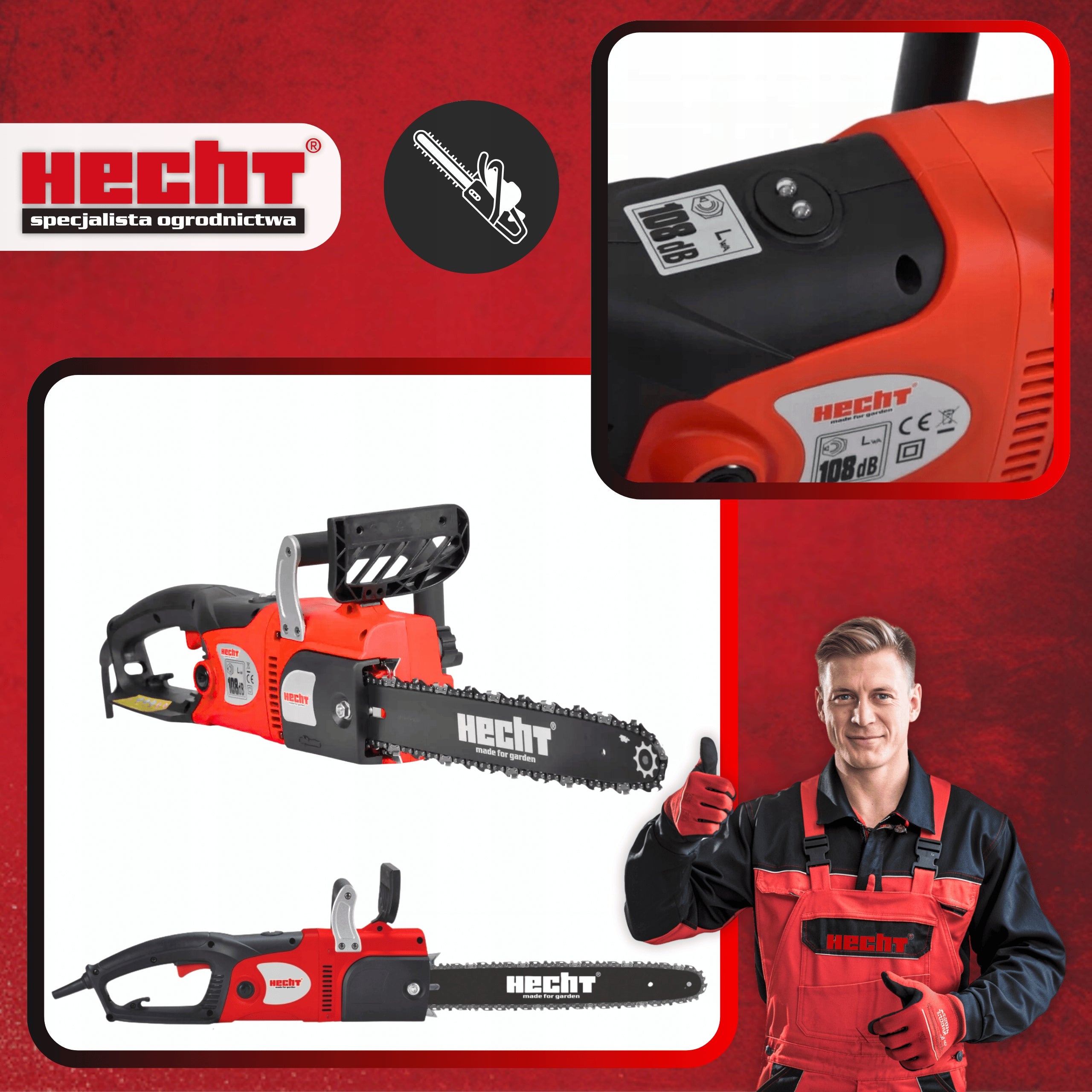 ELECTRIC CHAINSAW HECHT 2260 GUIDE 40 CM, SOFT START Manufacturer code 2260