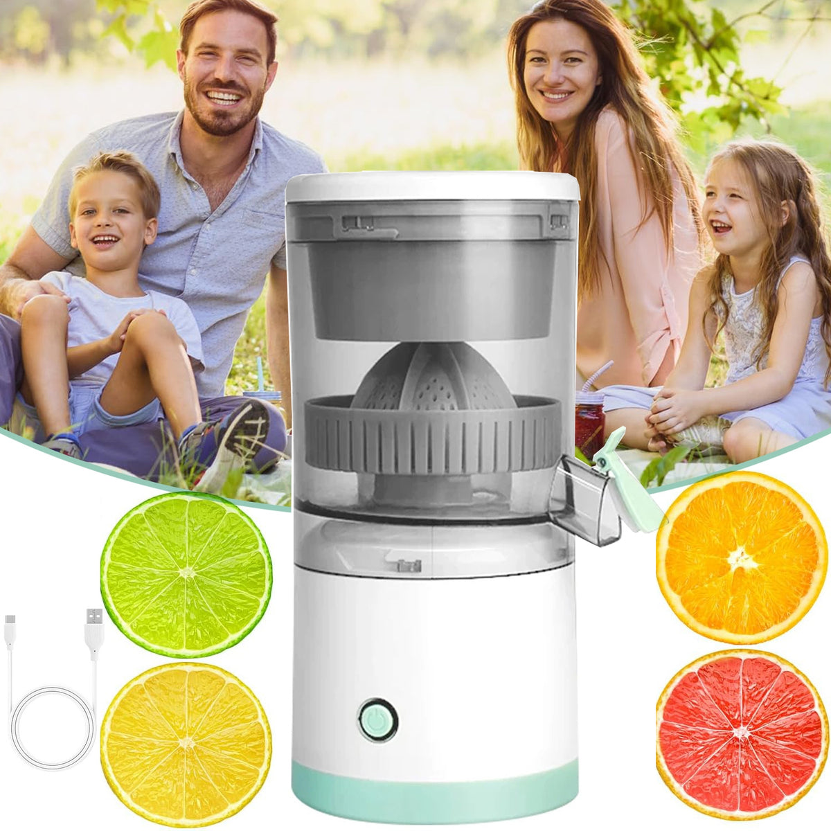 ELECTRIC CITRUS JUICER, AUTOMATIC, FOR CHARGING VIA USB