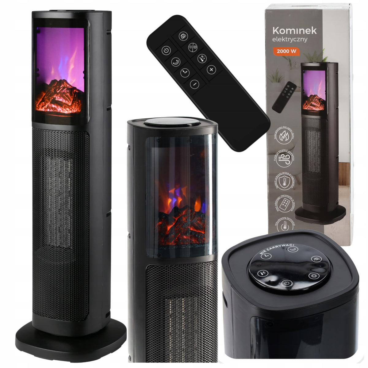 ELECTRIC COLUMN FIREPLACE FAN 2000W FLAME EFFECT FIREPLACE Packaging status original