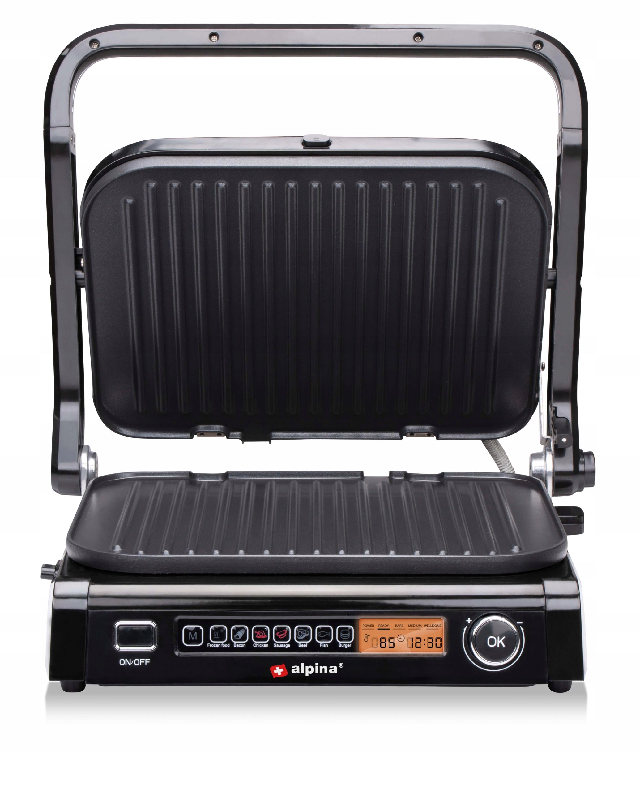 ELECTRIC CONTACT GRILL 2100W PANINI FOLDING 180° 7 PROGRAMS Packaging status original