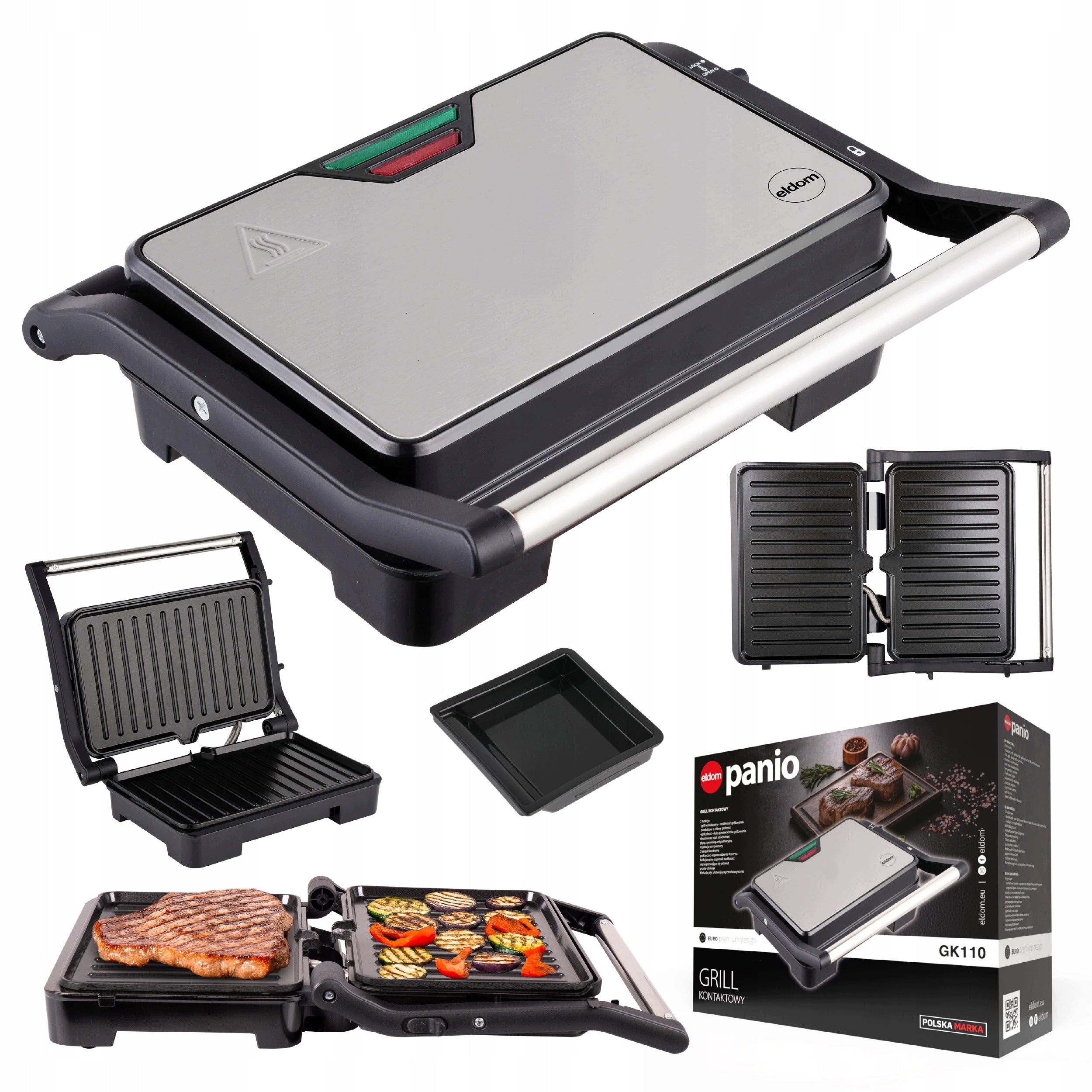 ELECTRIC CONTACT GRILL GK110 ELDOM 1000W FLAT