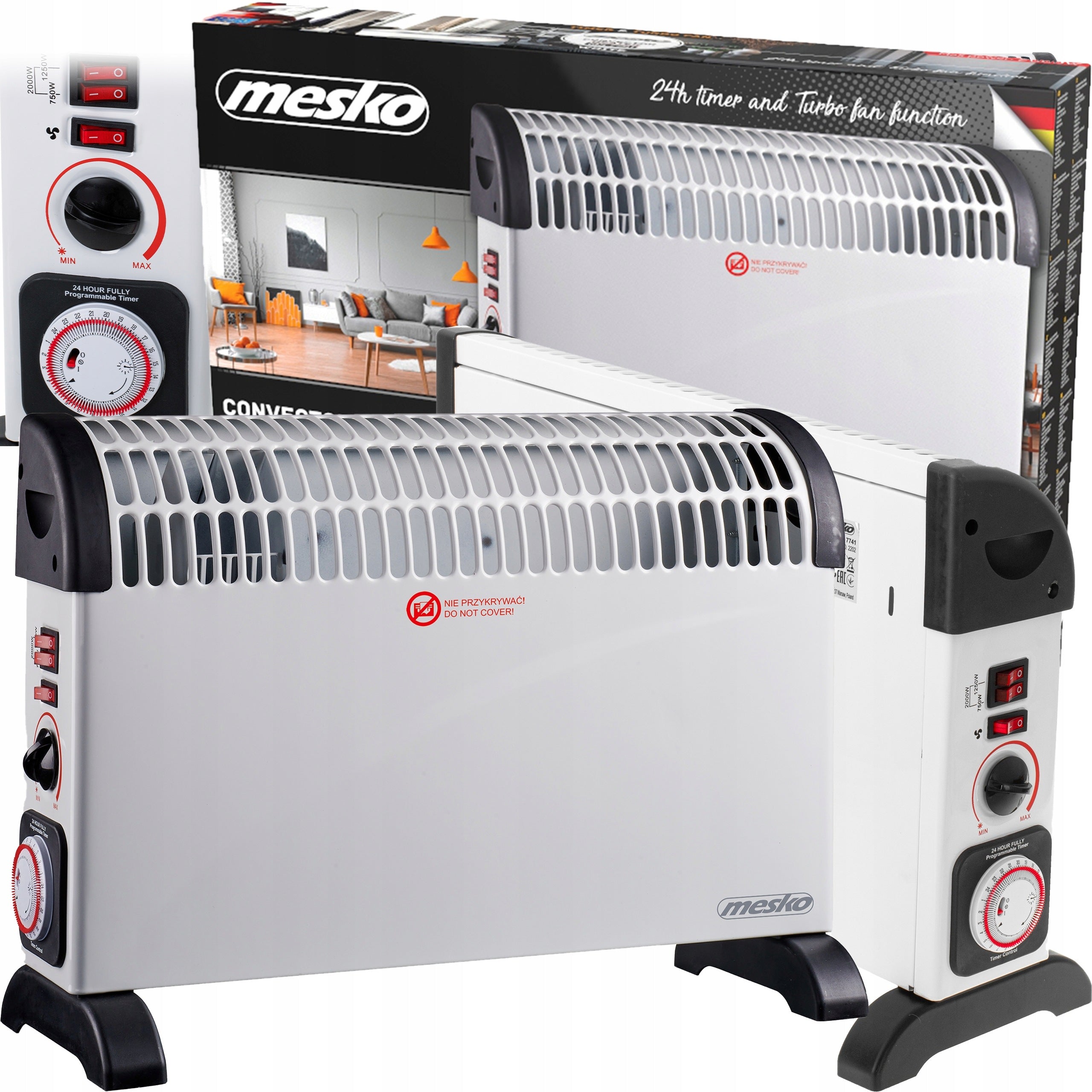 ELECTRIC CONVECTOR HEATER ENERGY-SAVING AIR SUPPLY 2000W THERMOSTAT