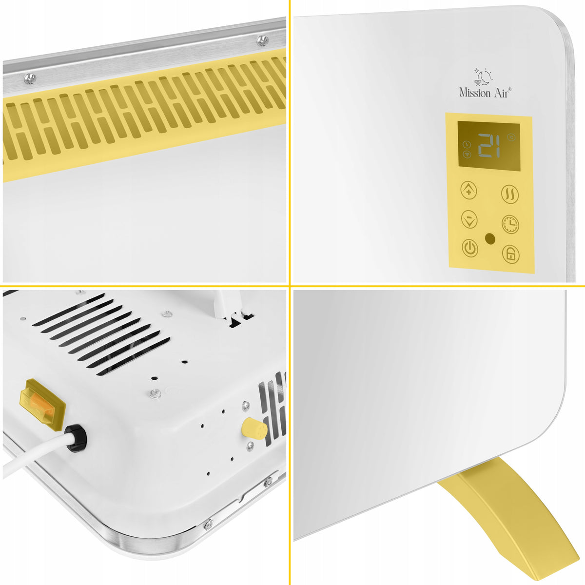 ELECTRIC CONvector HEATER GLASS PANEL energy saving 2400W WiFi Manufacturer code PORTO 2400W Biały