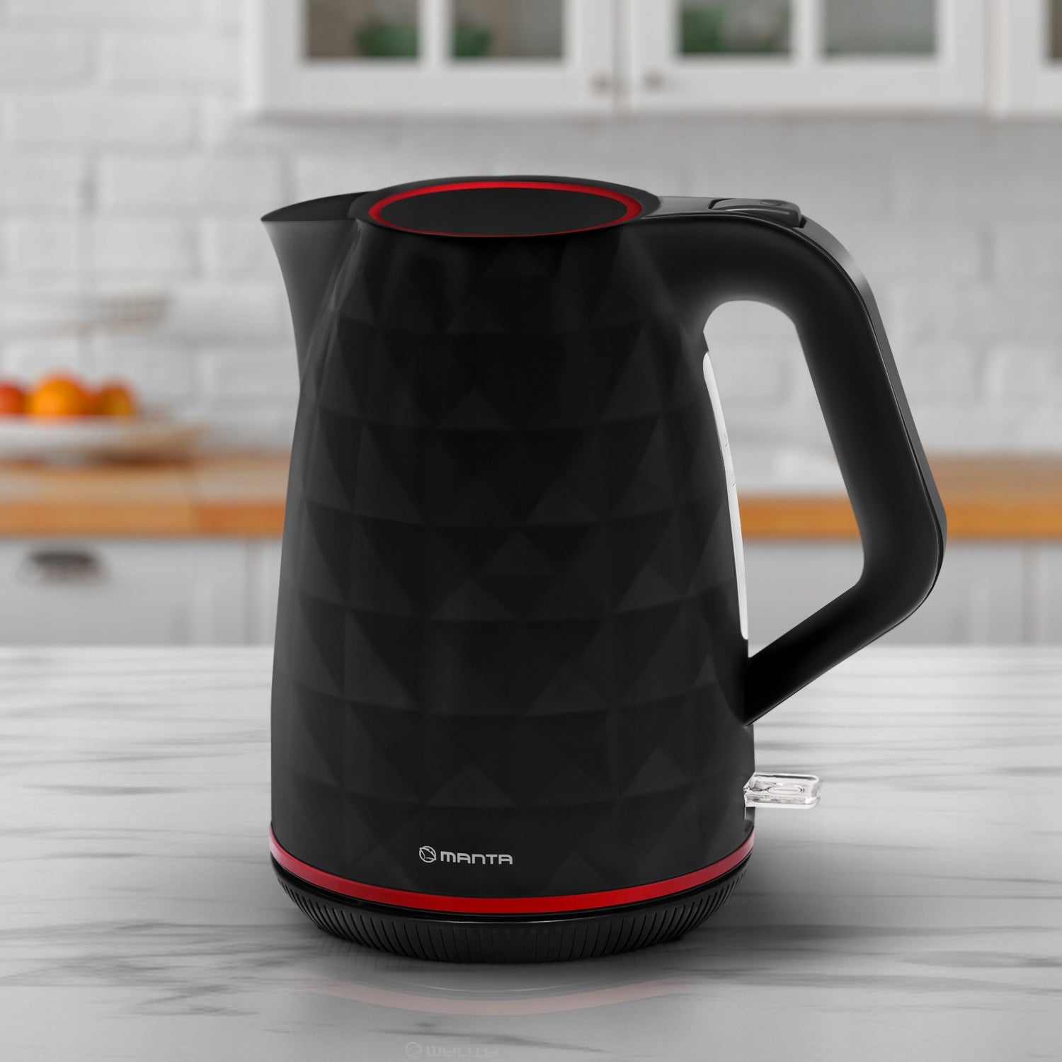ELECTRIC CORDLESS KETTLE FOR TEA COFFEE BLACK QUIET 2200W 1,7L Capacity 1.7 l