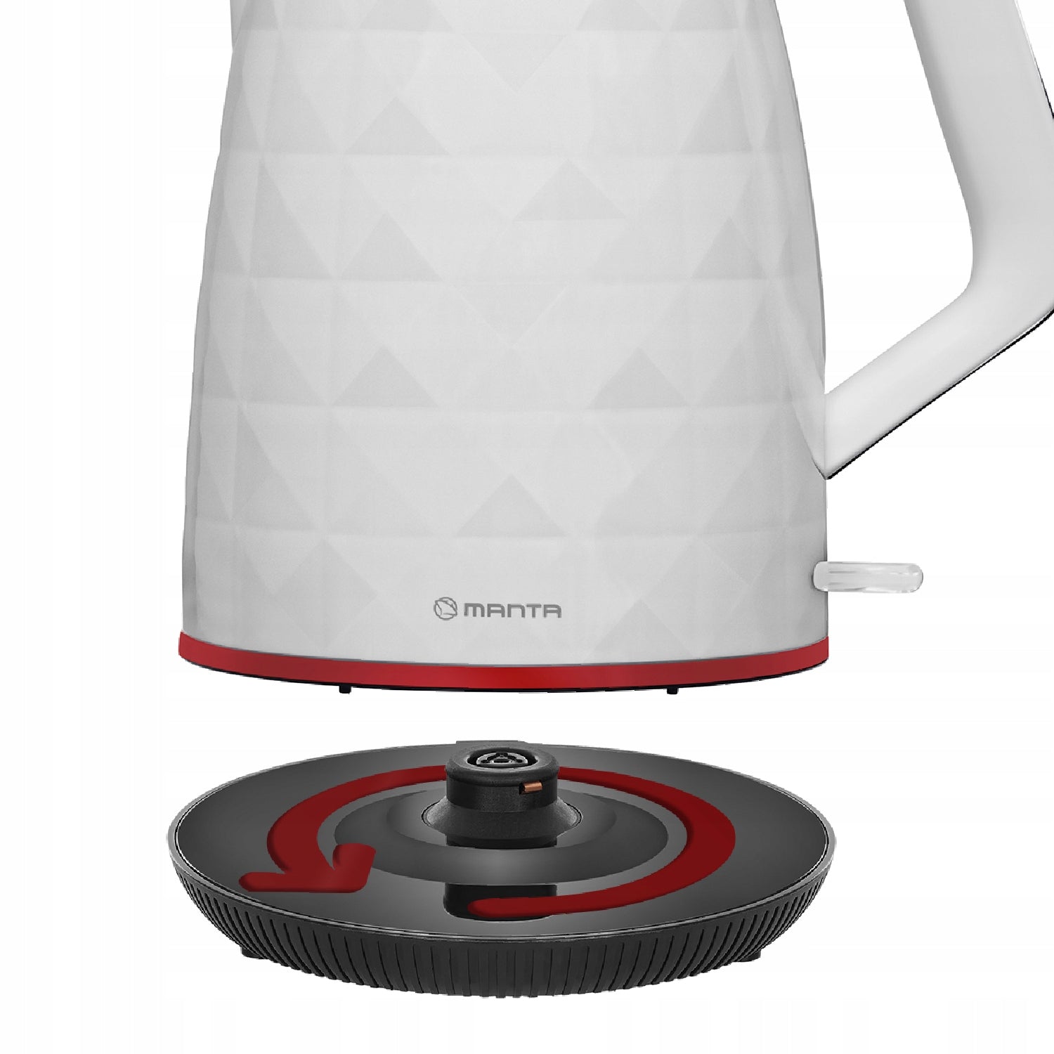 ELECTRIC CORDLESS KETTLE FOR TEA COFFEE WHITE QUIET 2200W 1,7L Capacity 1.7 l