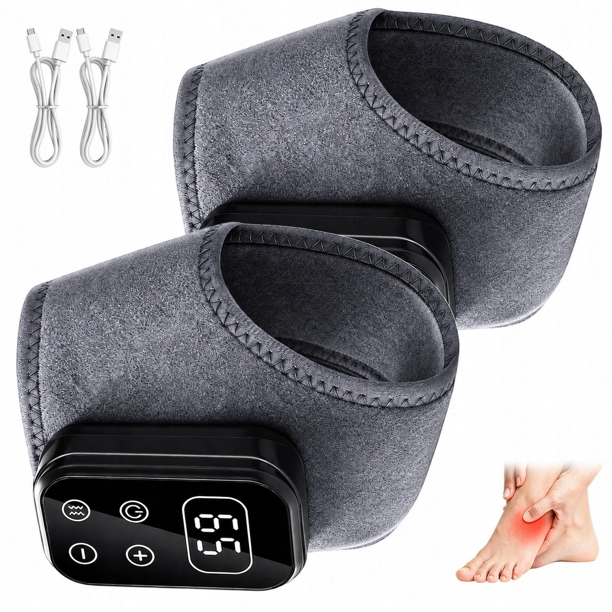 ELECTRIC CUBE MASSAGER HEATING PAD WITH VIBRATION MASSAGE GREY