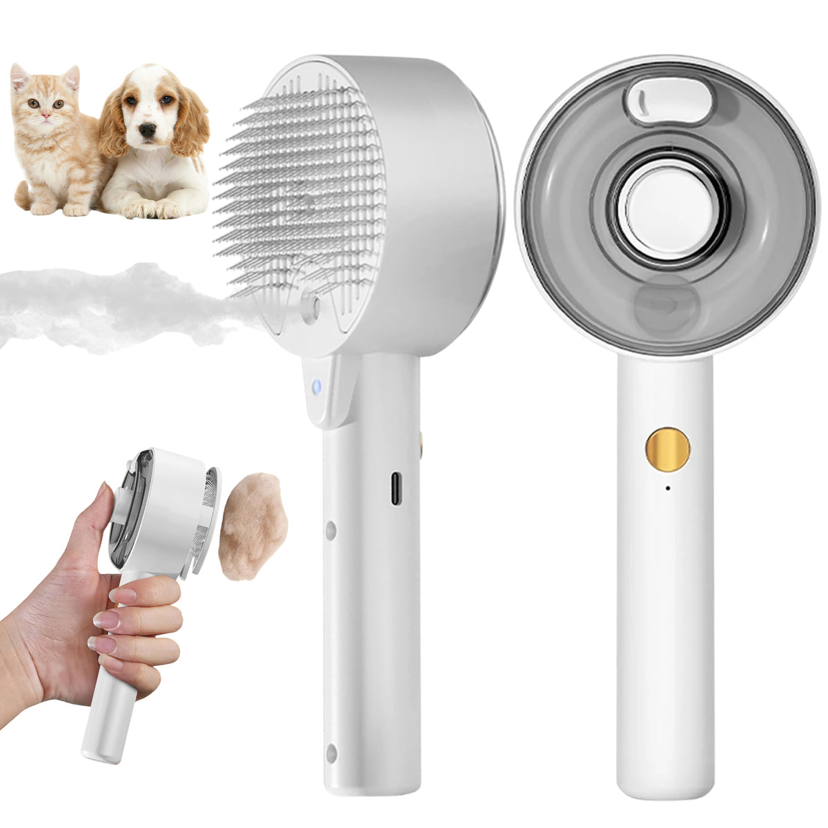 ELECTRIC DOG CAT STEAM BRUSH FOR PET HAIR CARE