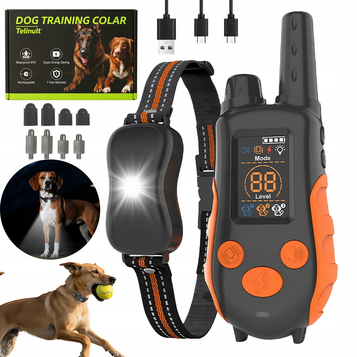 ELECTRIC DOG COLLAR TRAINING TRAINER 1000M WITH REMOTE CONTROL WATERPROOF