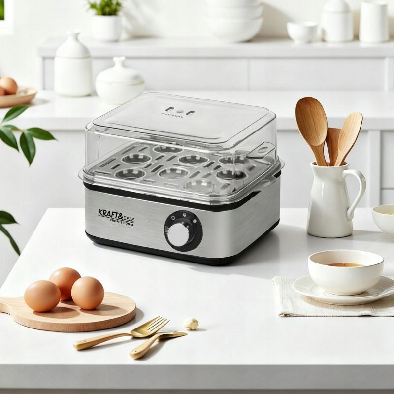 ELECTRIC EGG COOKER FOR 8 BOILED EGGS 4 FRIED EGGS 500W KRAFT&DELE Manufacturer code KRAFT 8 JAJ