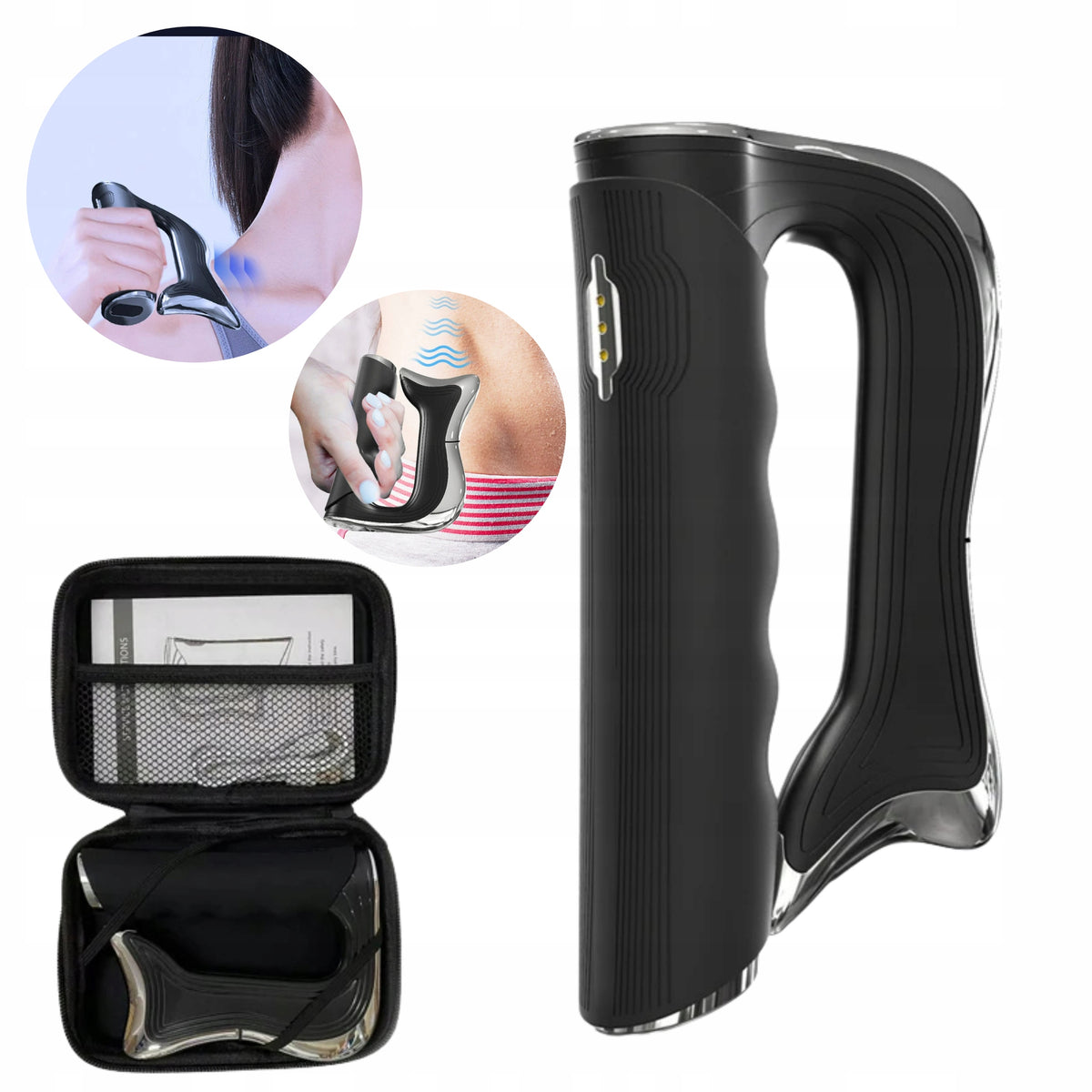ELECTRIC FASCIA MUSCLE MASSAGER Guasha Scraper WITH MICROCURRENT VIBRATION