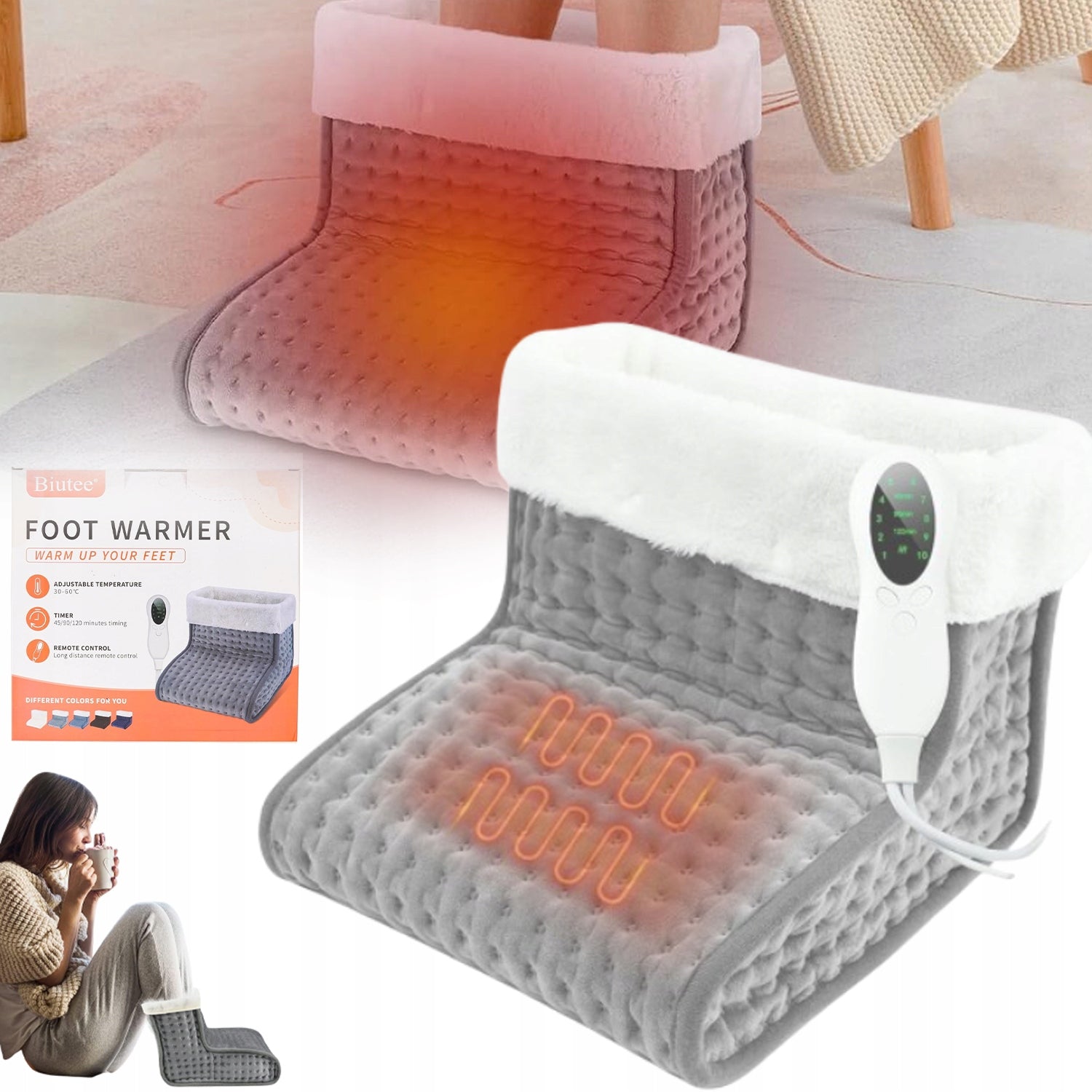 ELECTRIC FLANNEL FOOT WARMER WITH 10 DEGREE WASHING PAD Medical device no