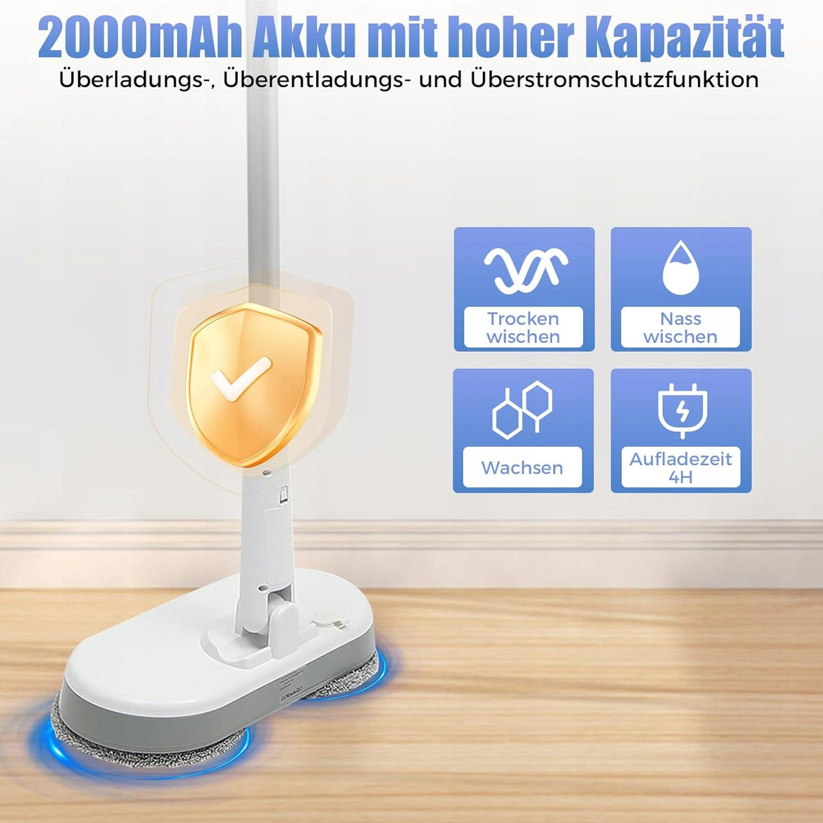 ELECTRIC FLOOR MOP 4 ROTARY TIPS 9000 RPM WITH TANK Brand no brand