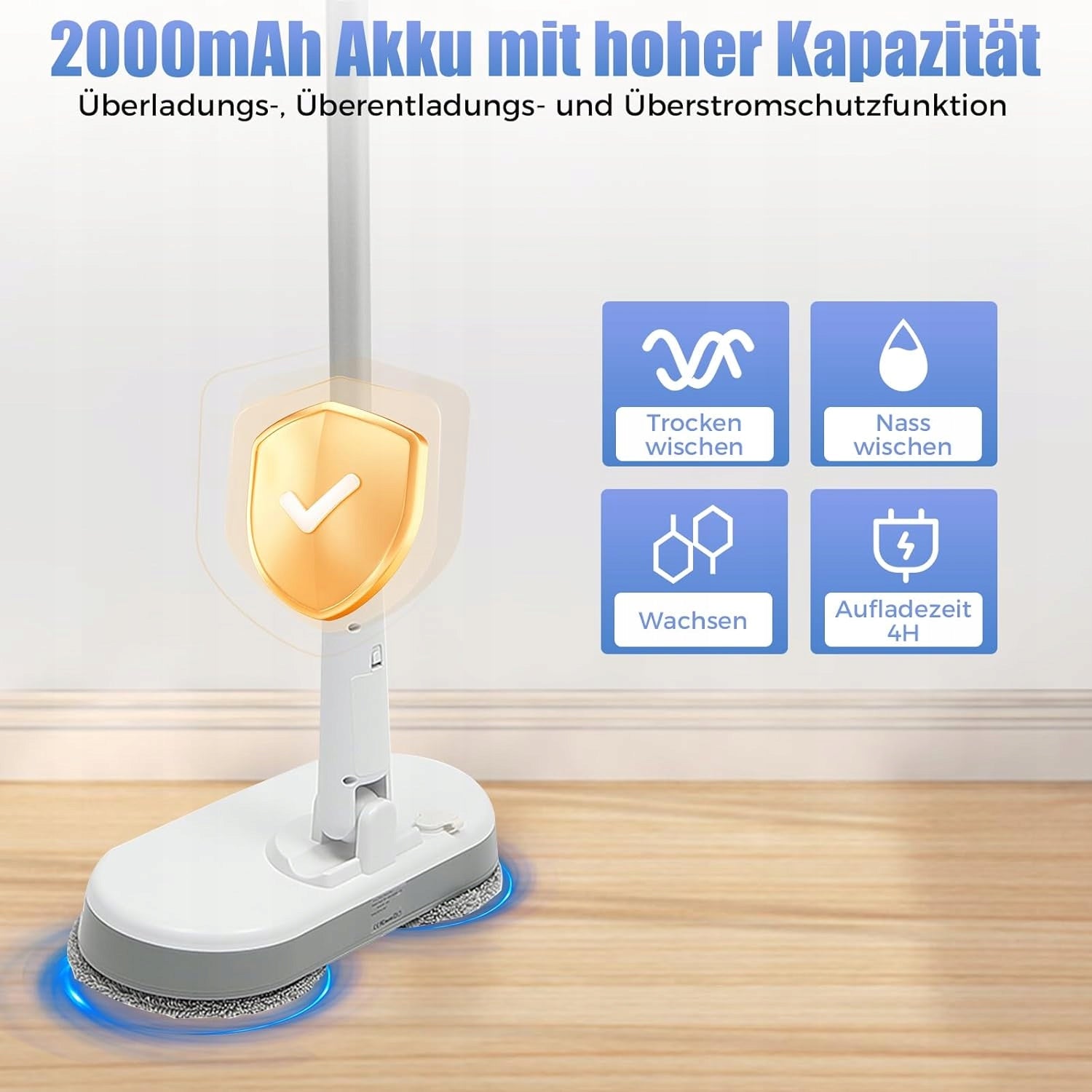 ELECTRIC FLOOR MOP 4 ROTARY TIPS 9000 RPM WITH TANK Brand no brand