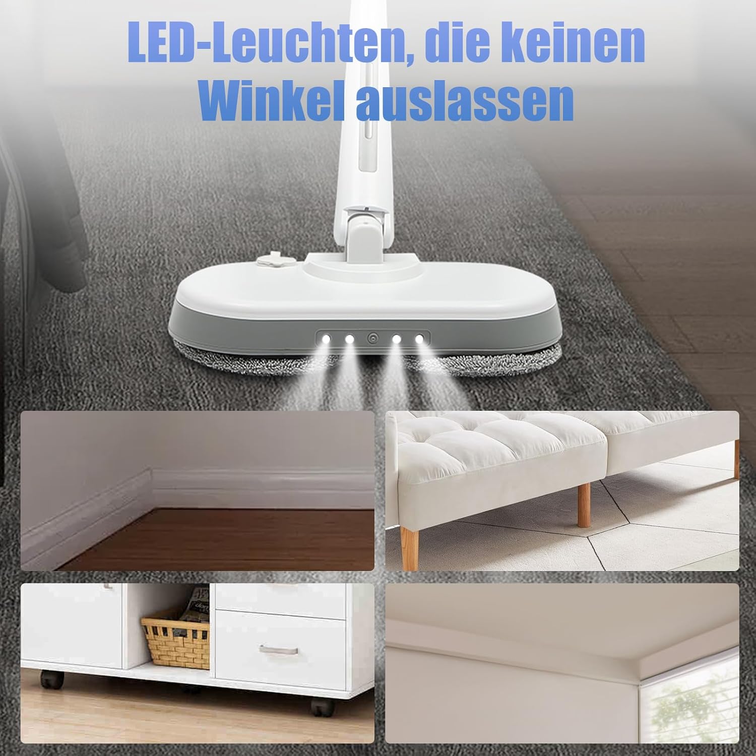 ELECTRIC FLOOR MOP 4 ROTARY TIPS 9000 RPM WITH TANK Manufacturer code MOP NA BATERIE REGULOWANY NA DŁUGOŚĆ I KĄT